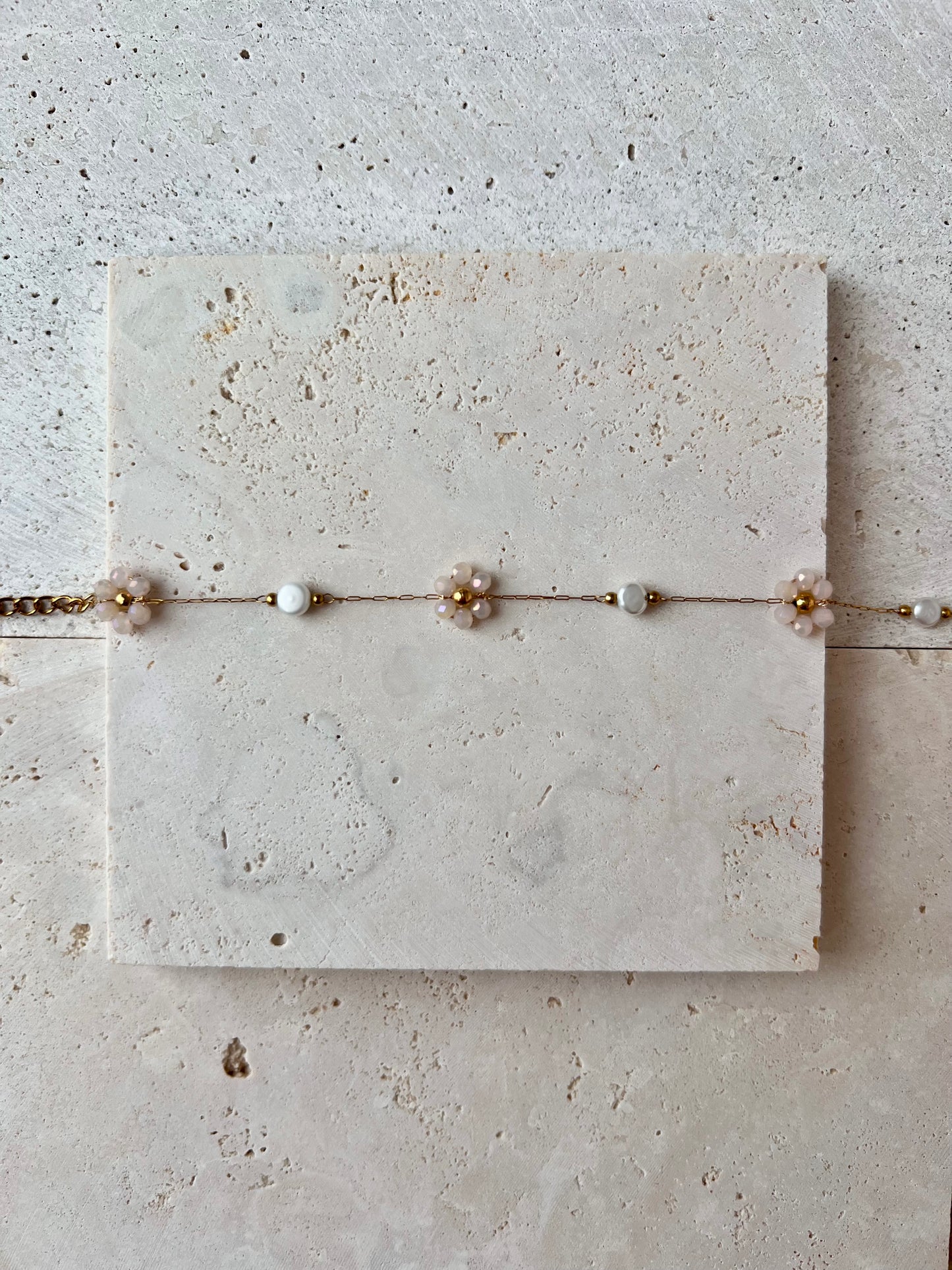 Multiple Flower Beaded Bracelets Stainless Steel