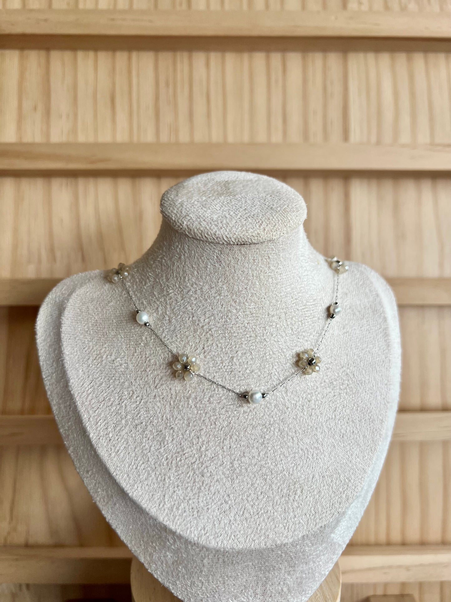 Flower Beaded Necklaces Stainless Steel