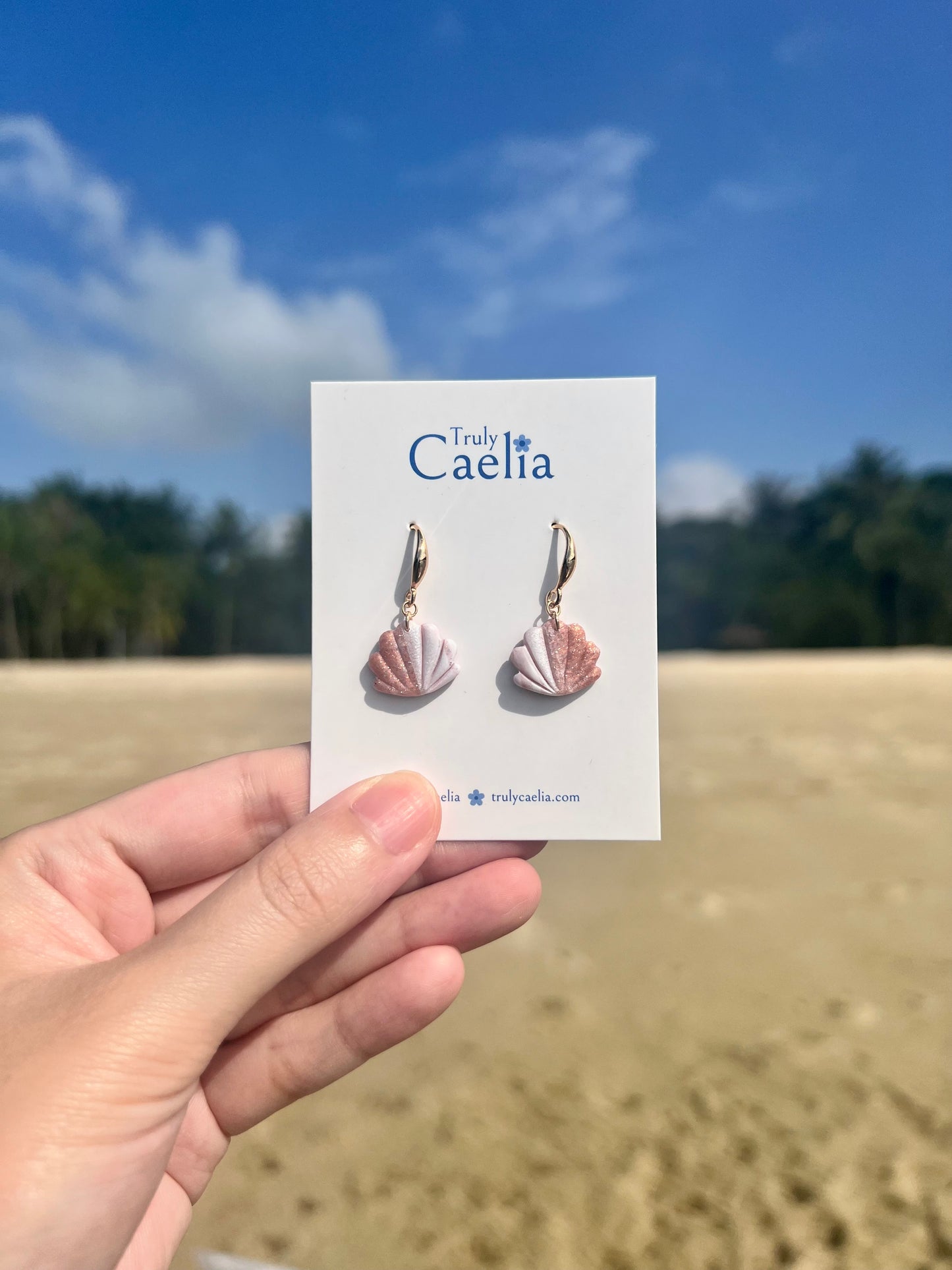 Rose Gold Seashells Dangles