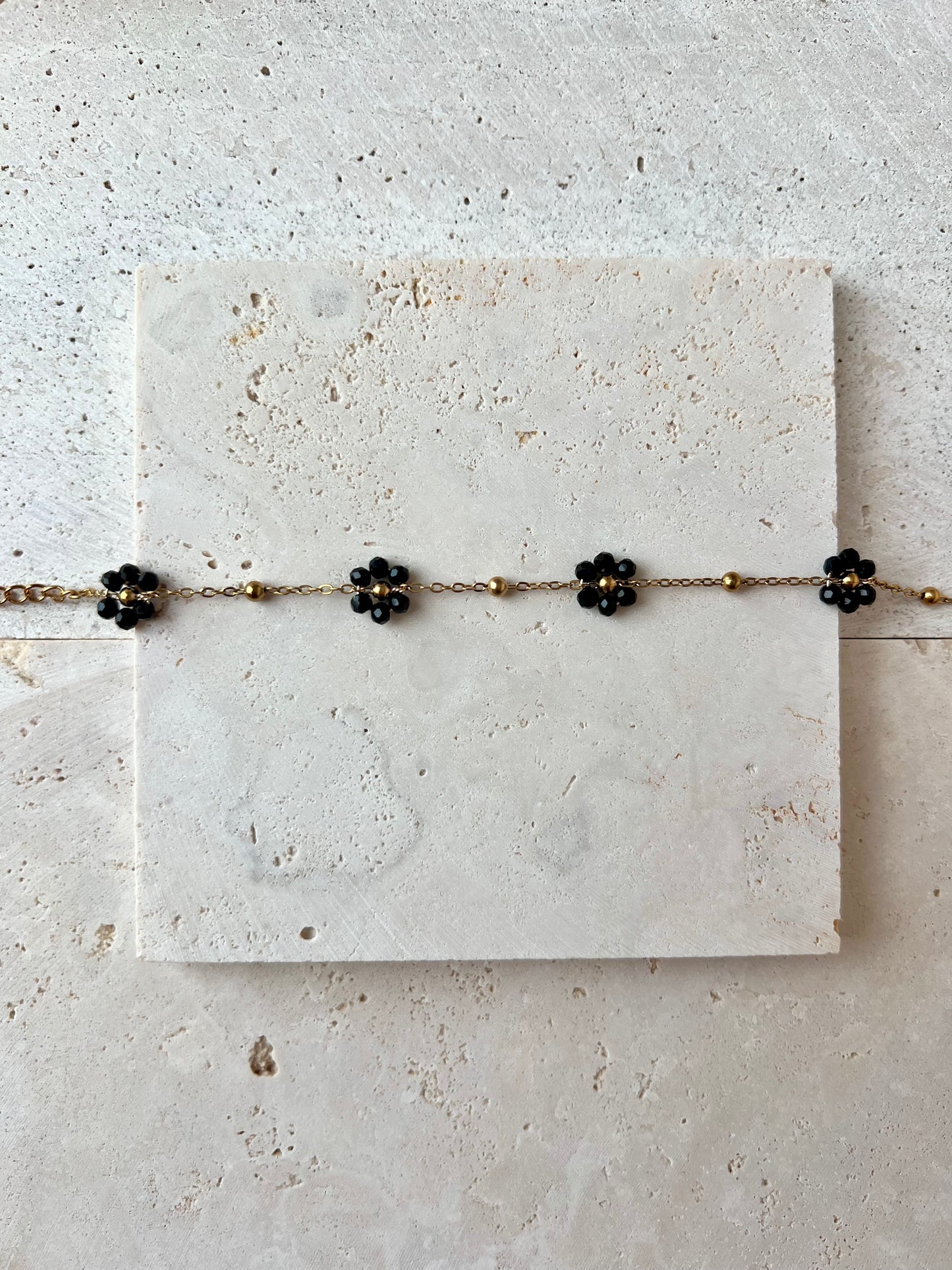 Multiple Flower Beaded Bracelets Stainless Steel