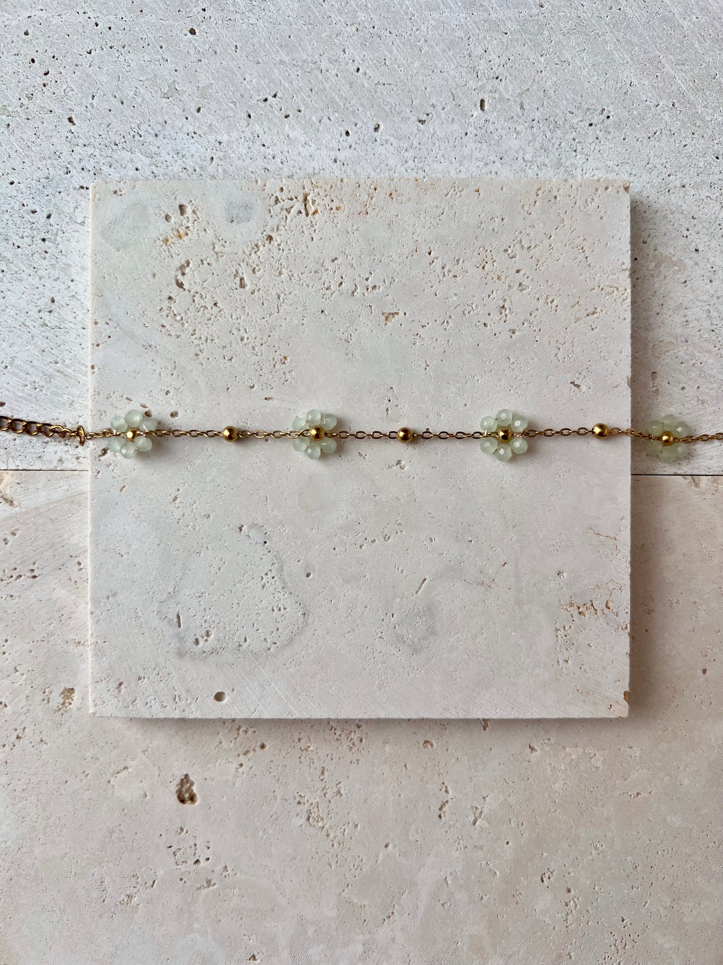 Multiple Flower Beaded Bracelets Stainless Steel