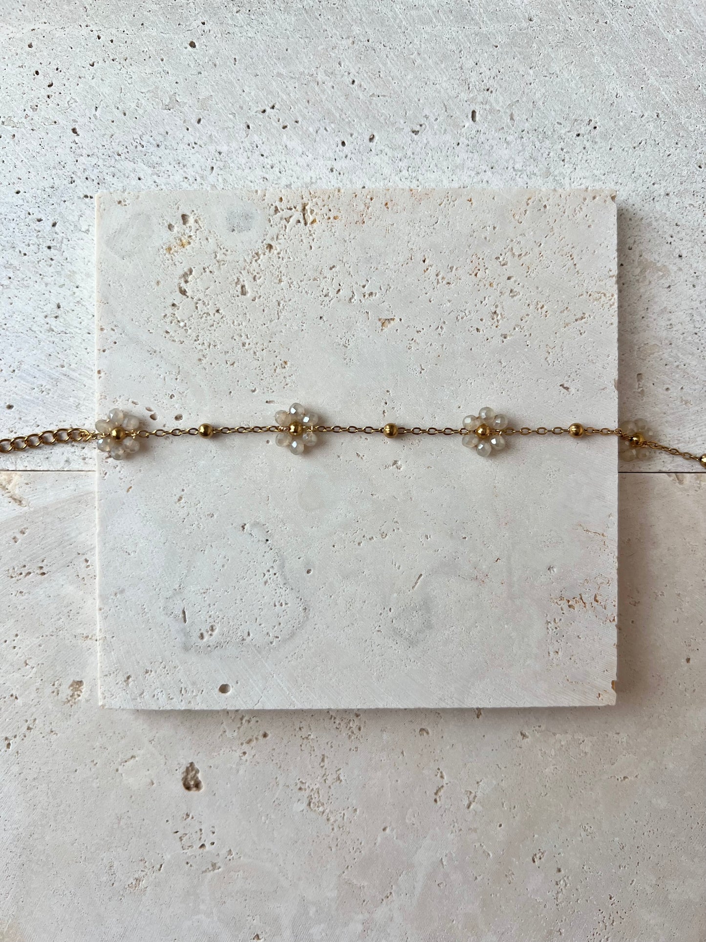 Multiple Flower Beaded Bracelets Stainless Steel