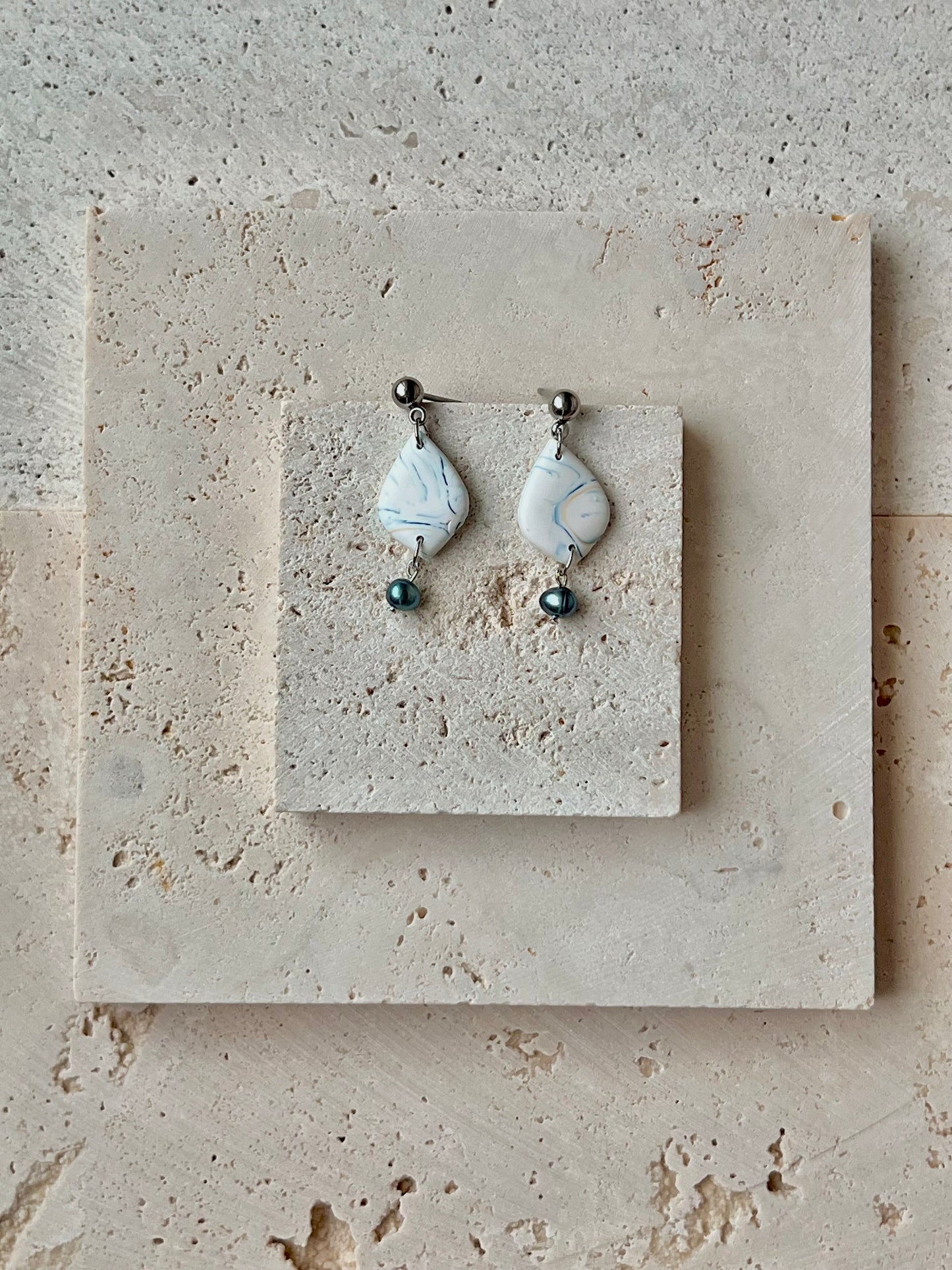 Blue Marbly Dangles