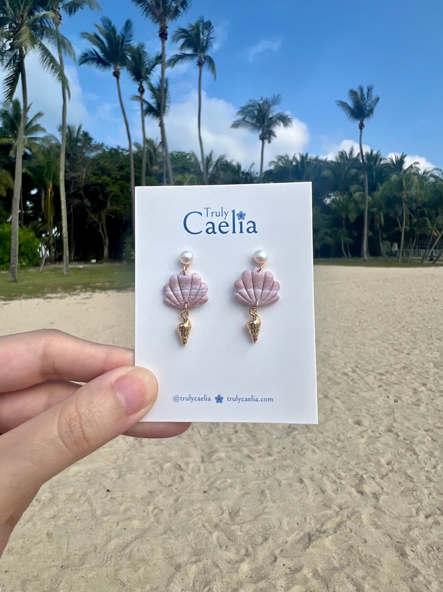 Rose Gold Seashells Dangles