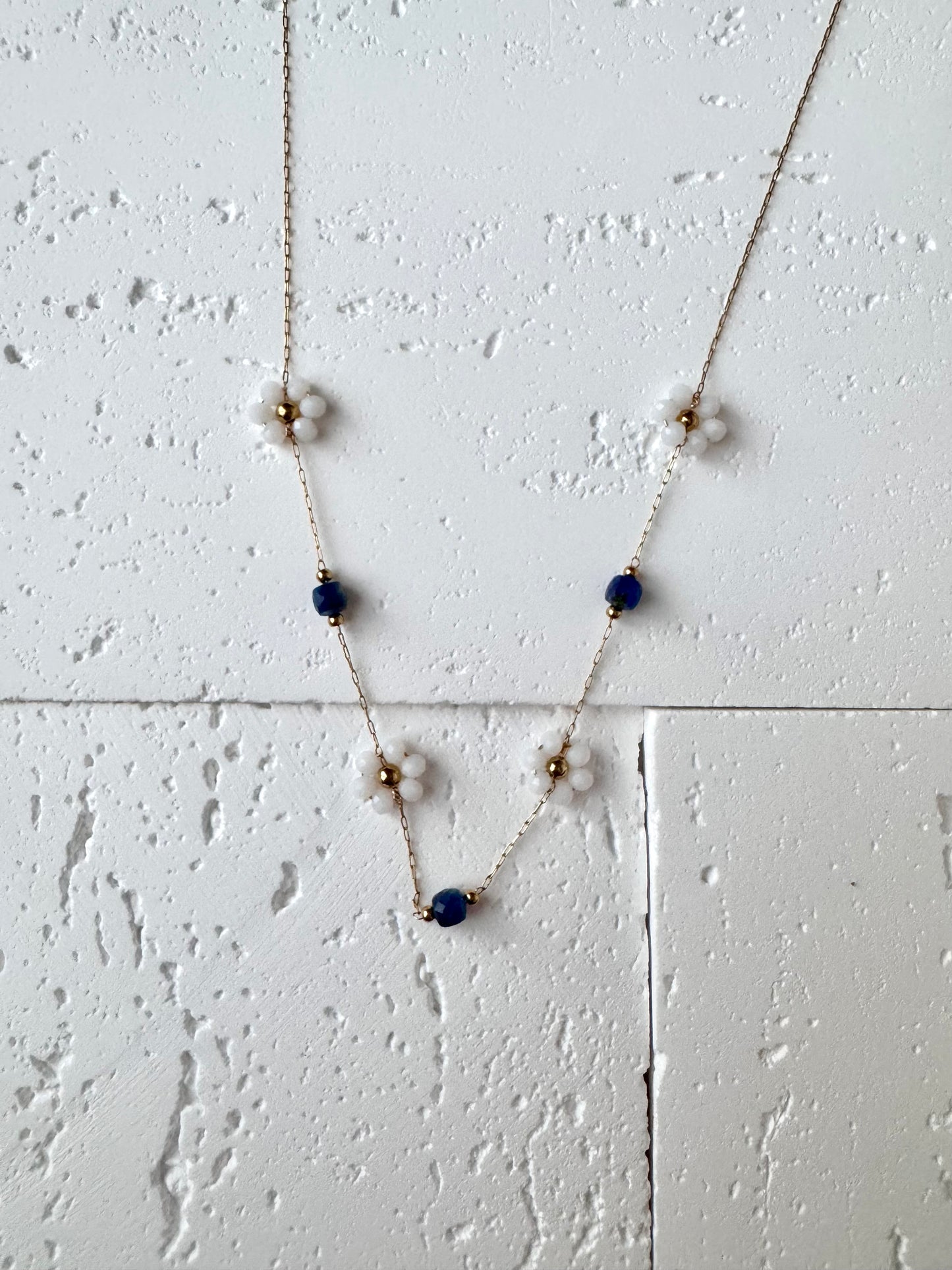 Multiple Flower Beaded Necklaces Stainless Steel