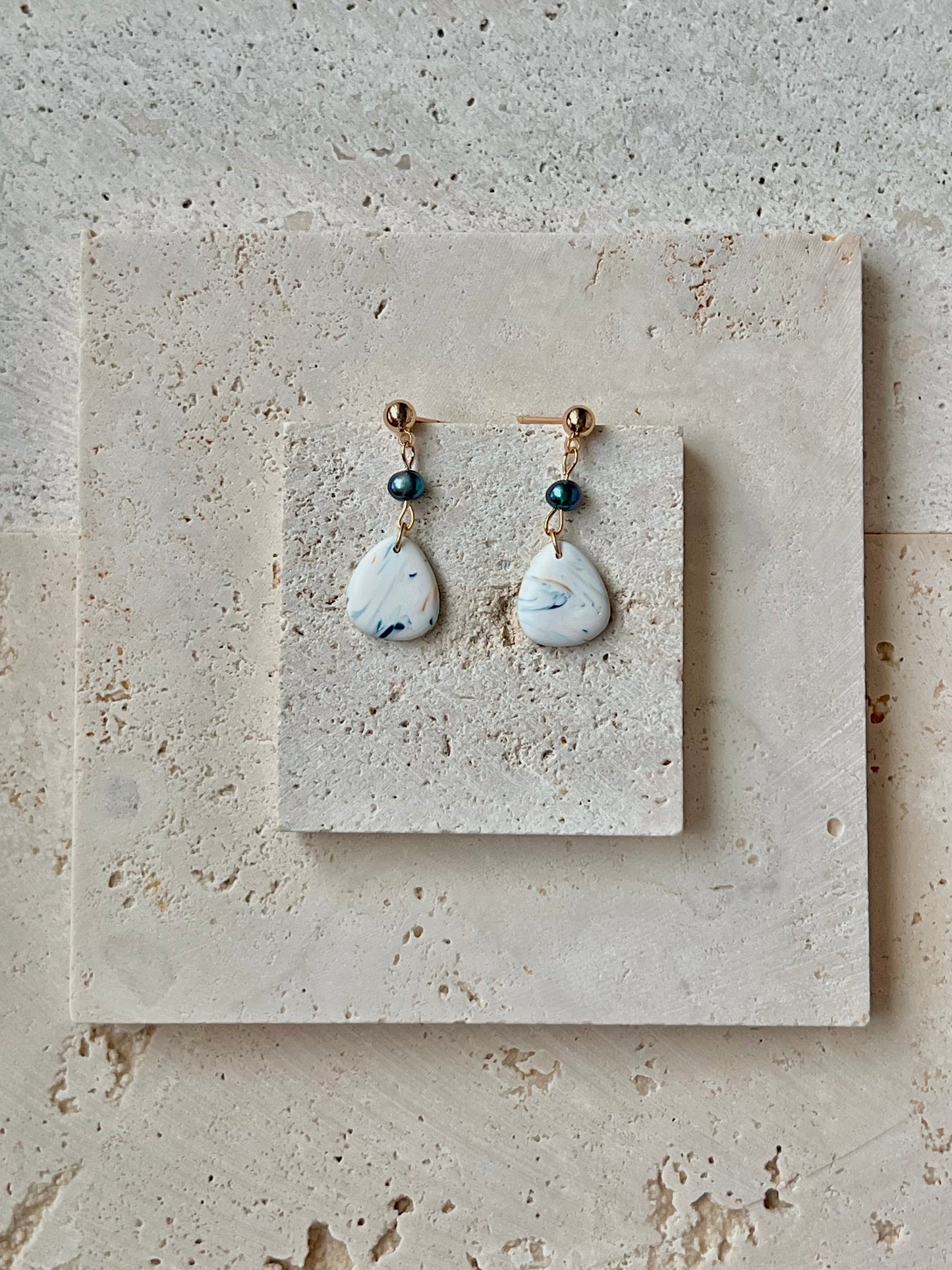 Blue Marbly Dangles