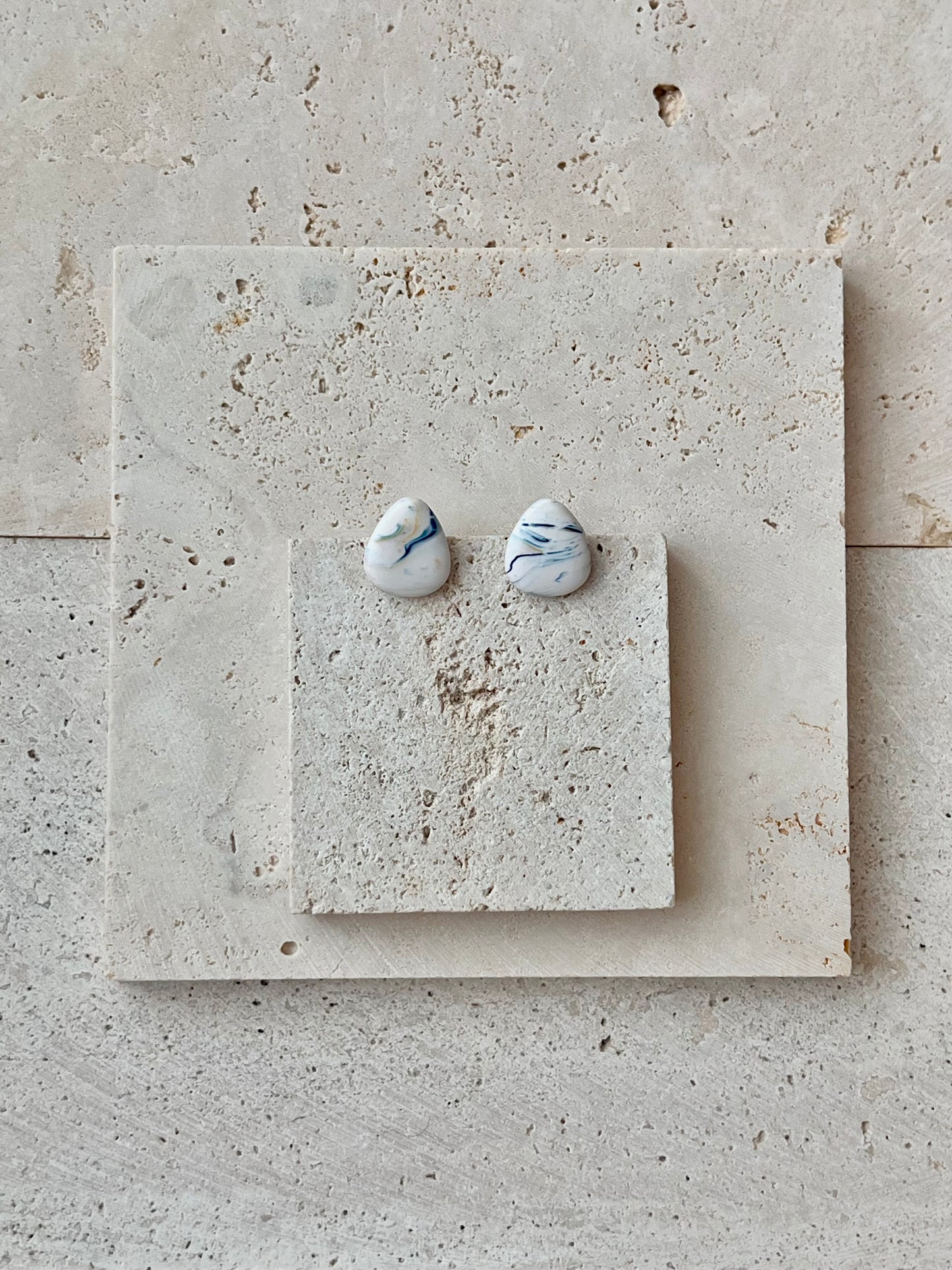 Blue Marbly Studs
