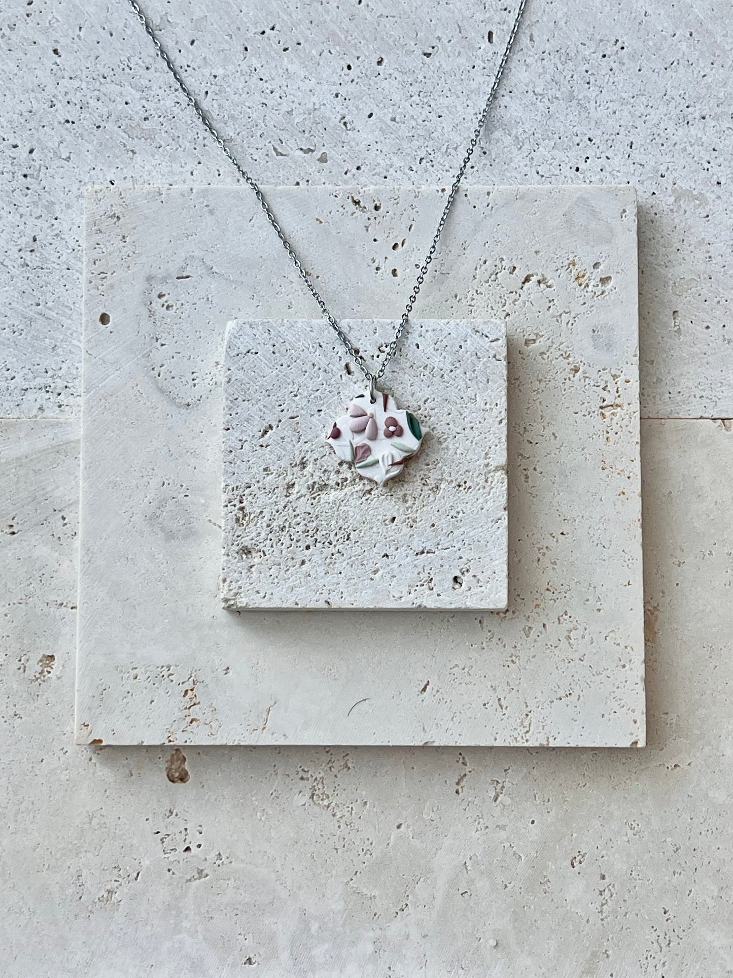 Berry Pink Floral Necklace