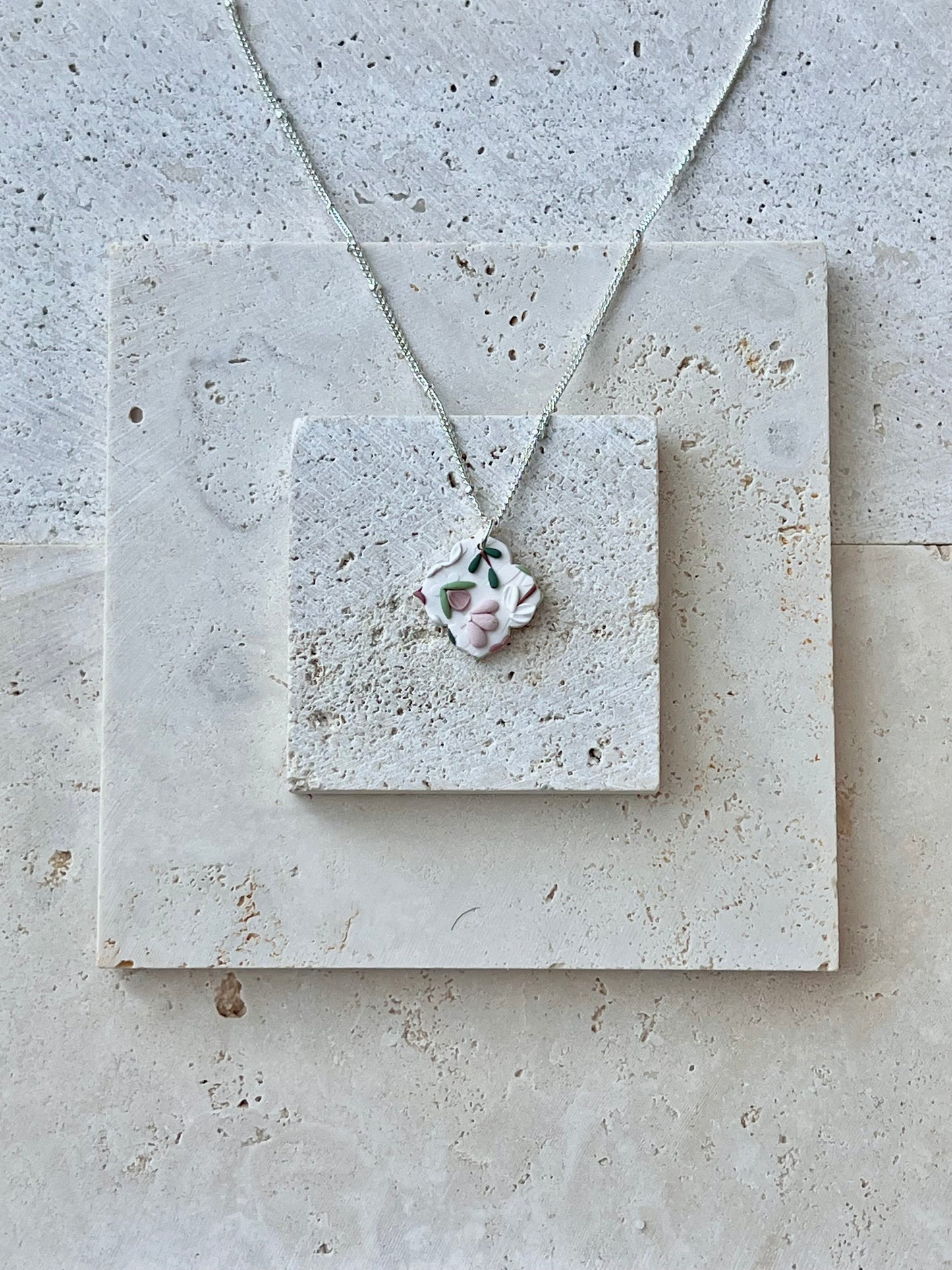Berry Pink Floral Necklace