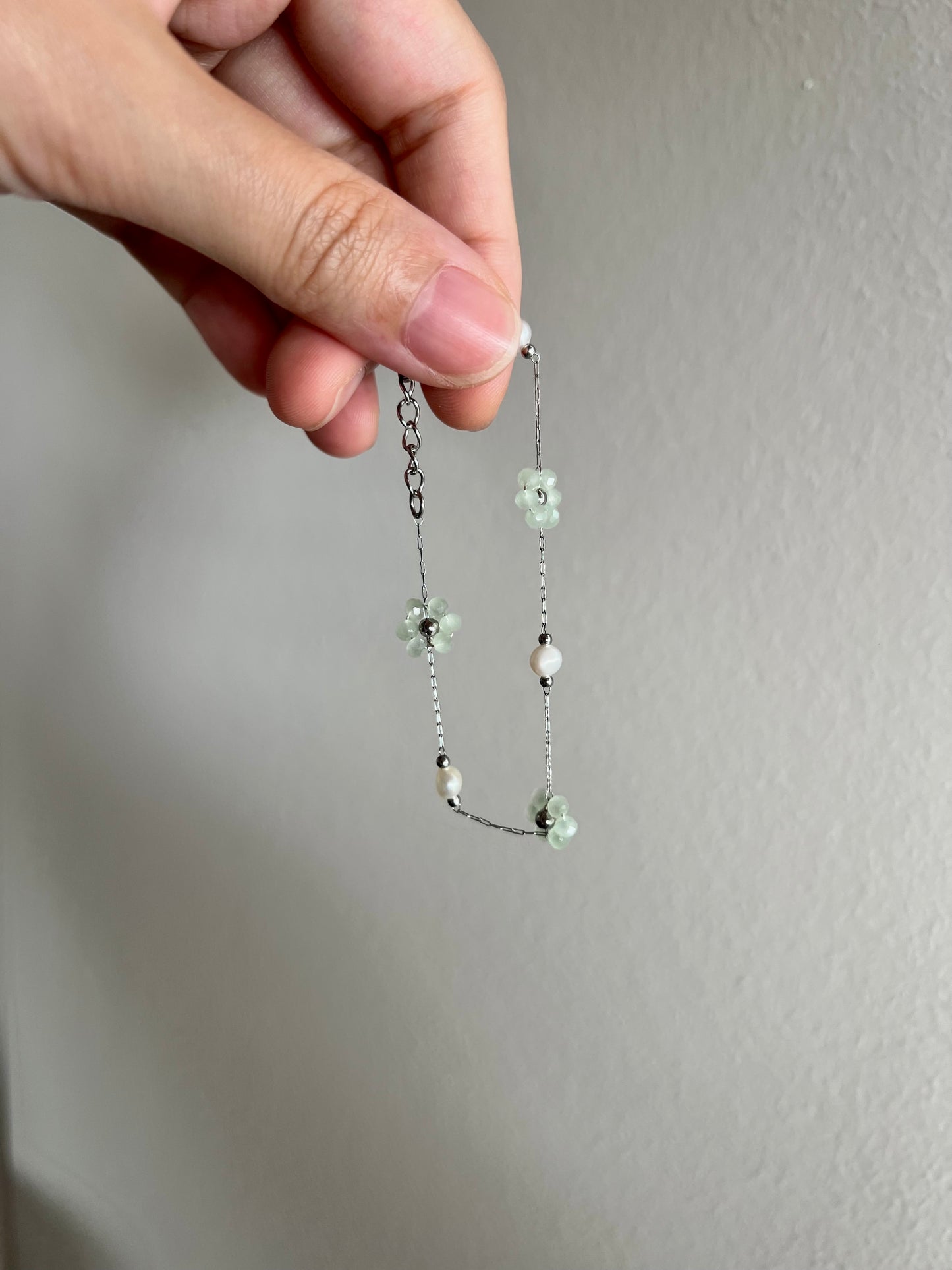 Multiple Flower Beaded Bracelets Stainless Steel