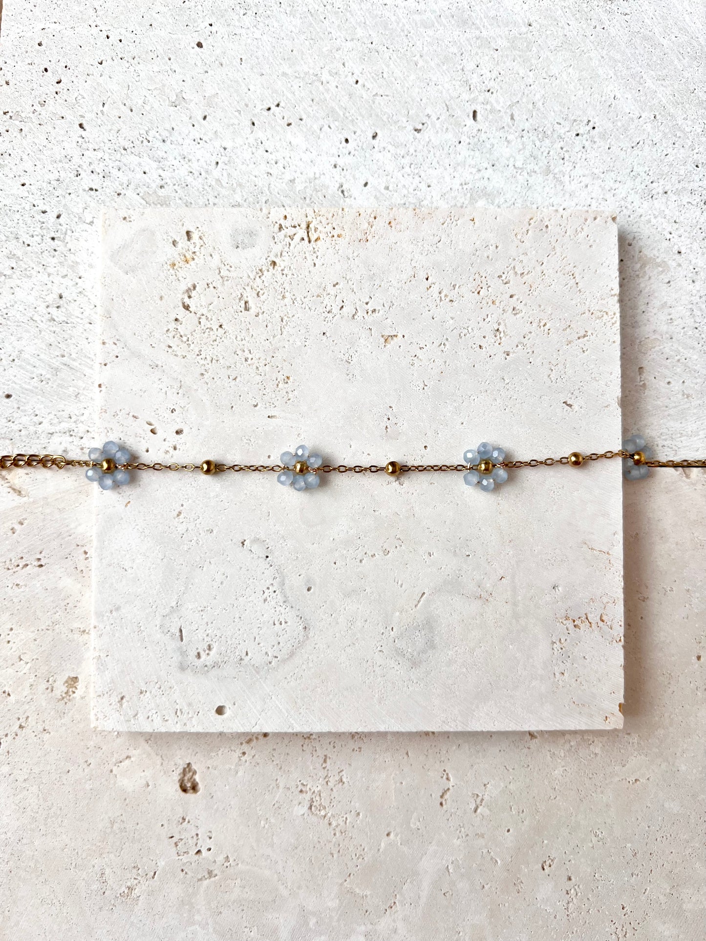 Multiple Flower Beaded Bracelets Stainless Steel