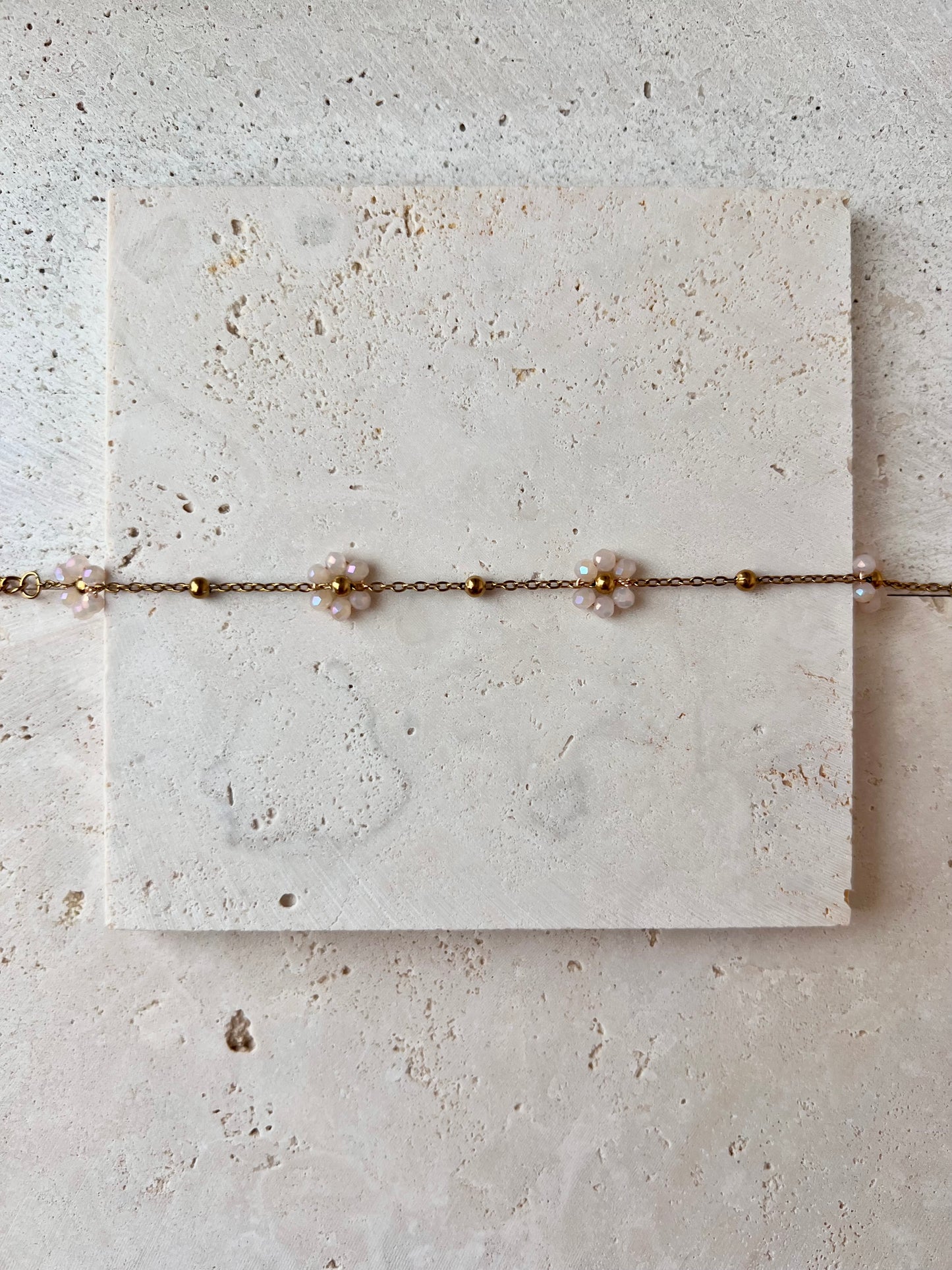 Multiple Flower Beaded Bracelets Stainless Steel