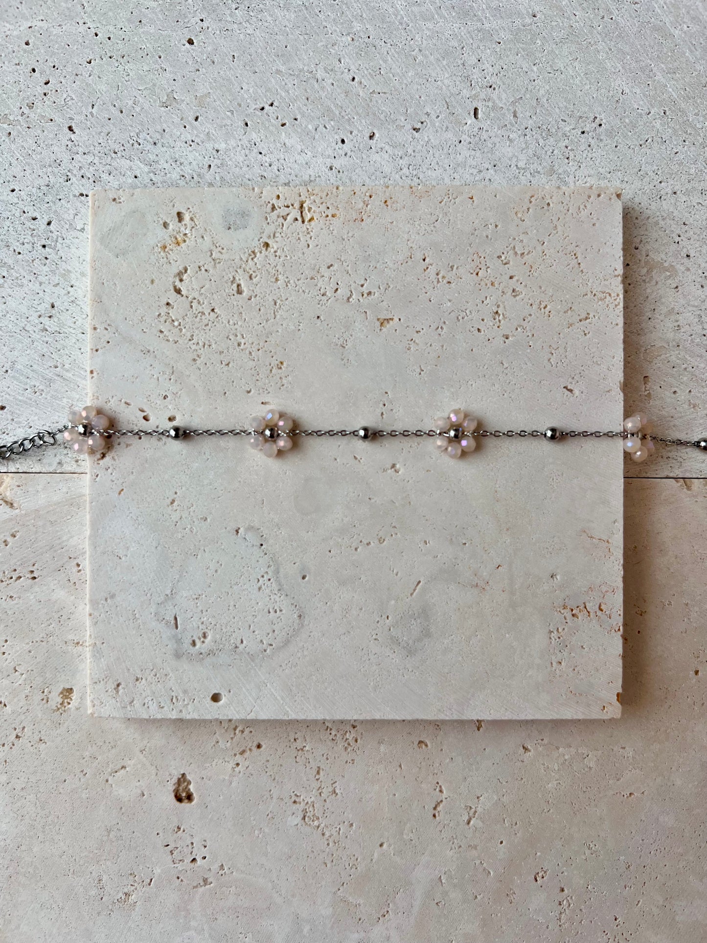 Multiple Flower Beaded Bracelets Stainless Steel