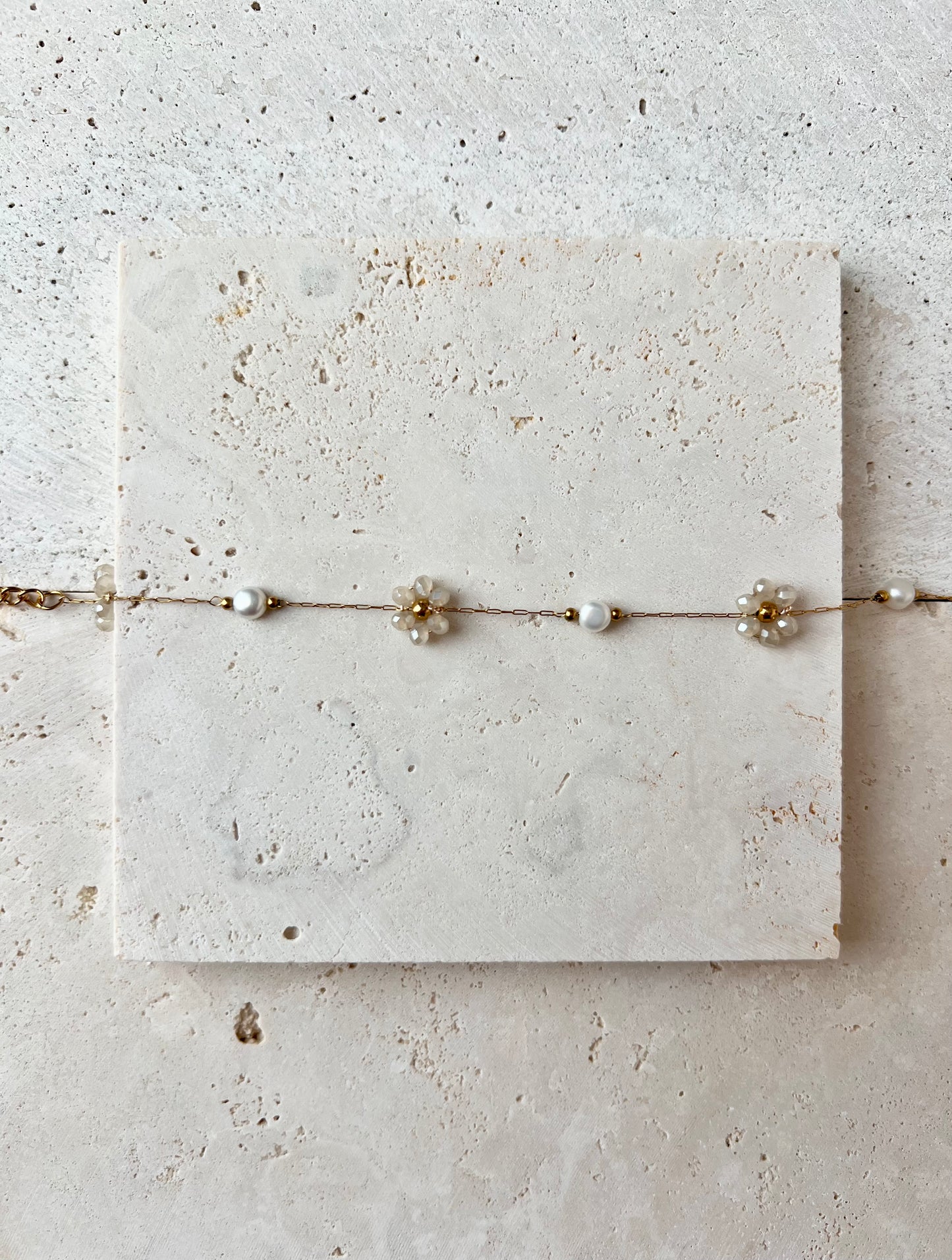 Multiple Flower Beaded Bracelets Stainless Steel