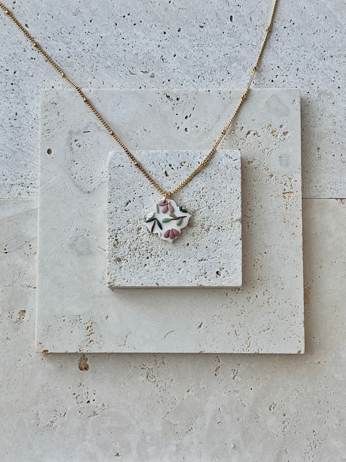 Berry Pink Floral Necklace