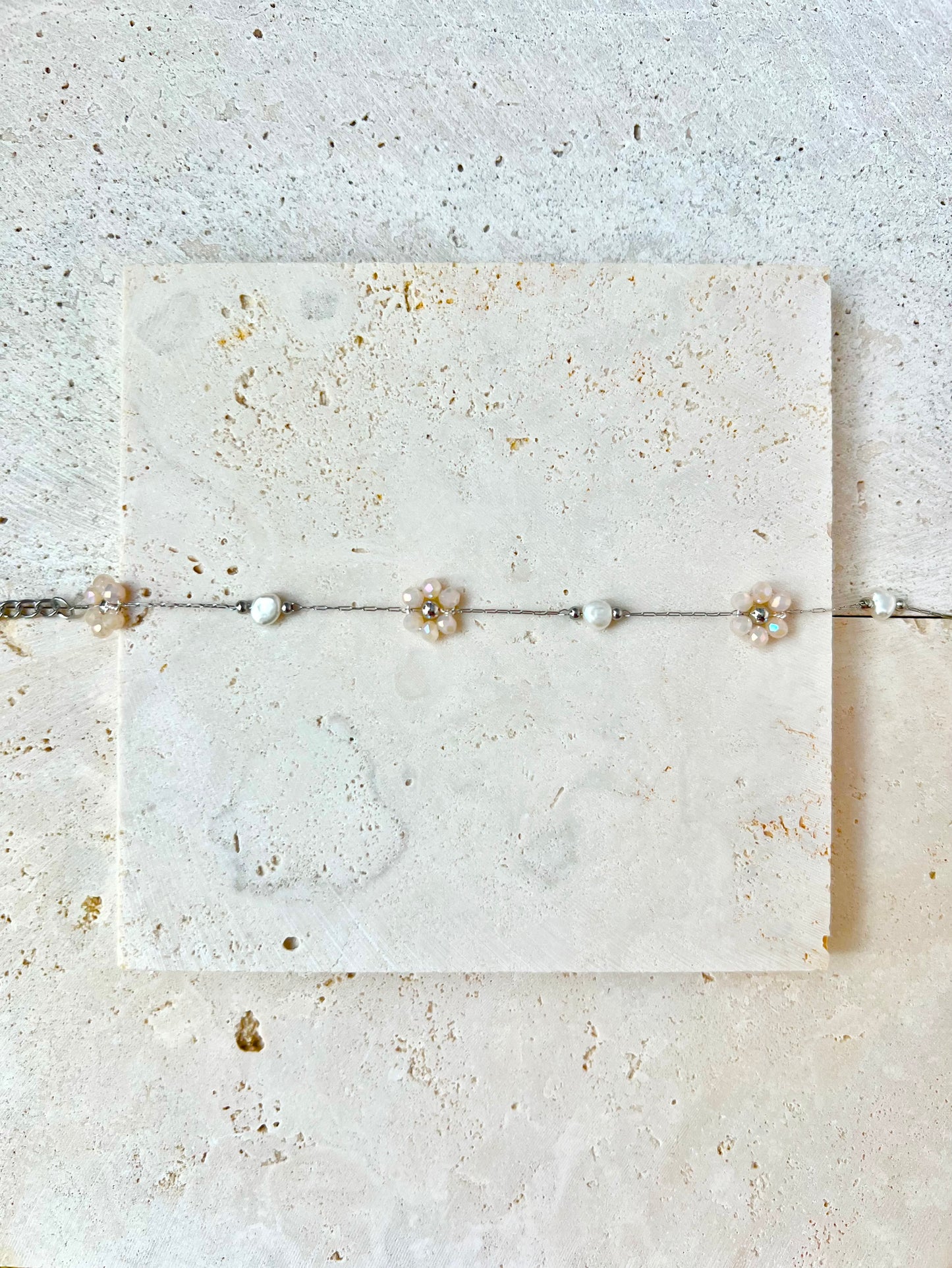 Multiple Flower Beaded Bracelets Stainless Steel