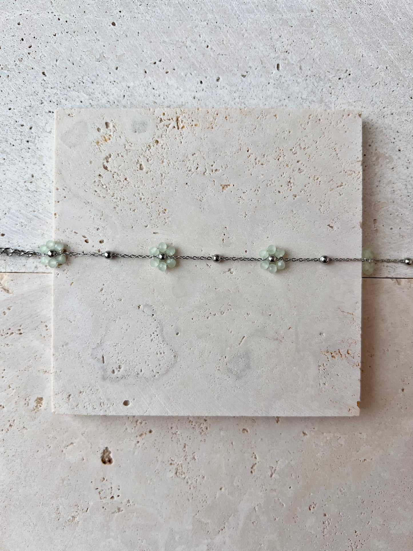 Multiple Flower Beaded Bracelets Stainless Steel