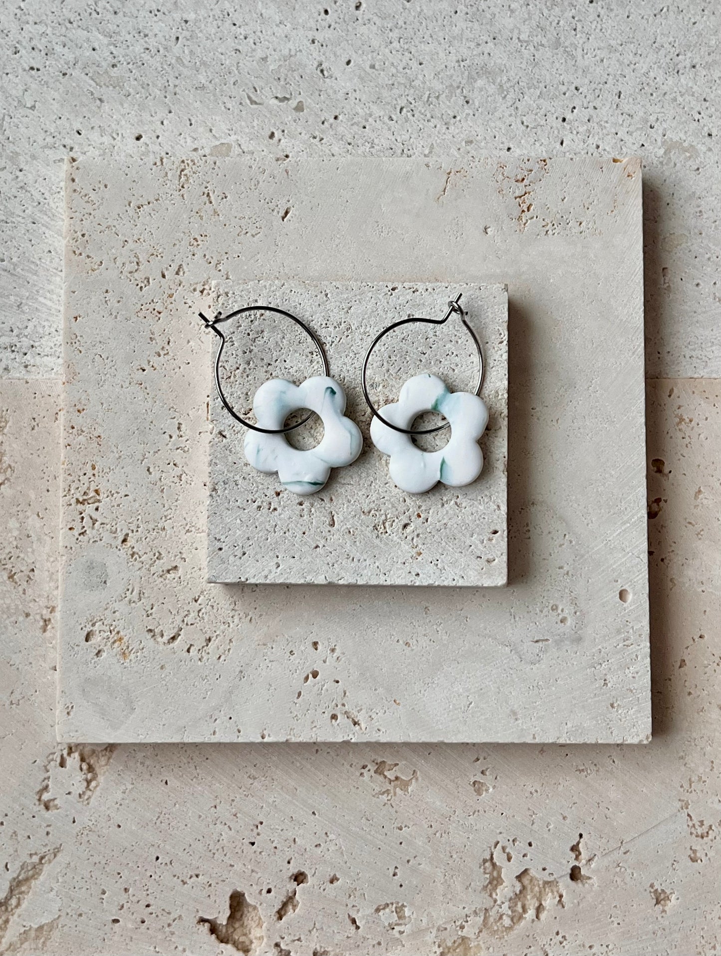 Blue Green Marbly Hoops