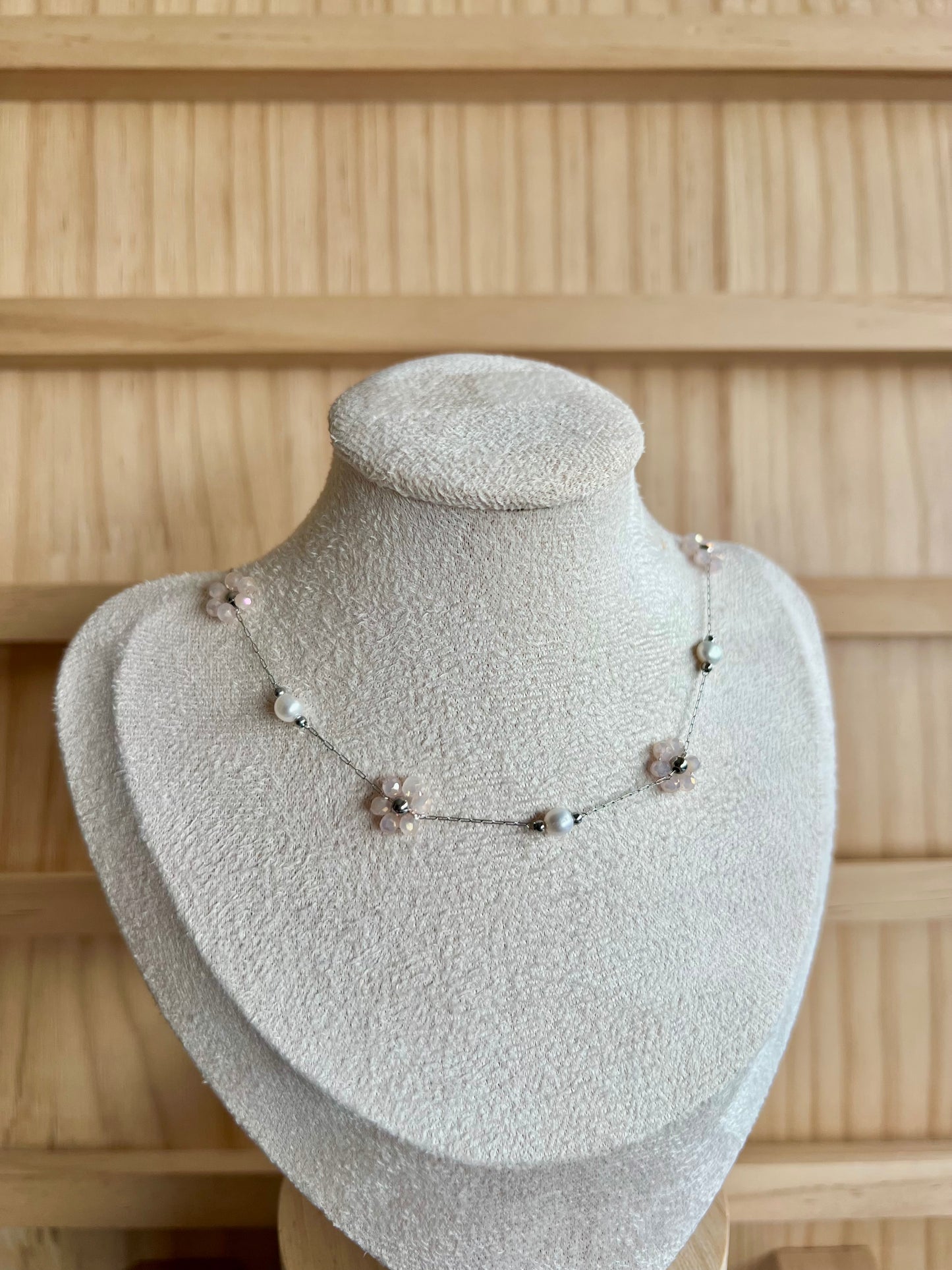 Flower Beaded Necklaces Stainless Steel