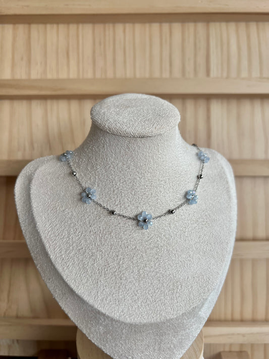Flower Beaded Necklaces Stainless Steel