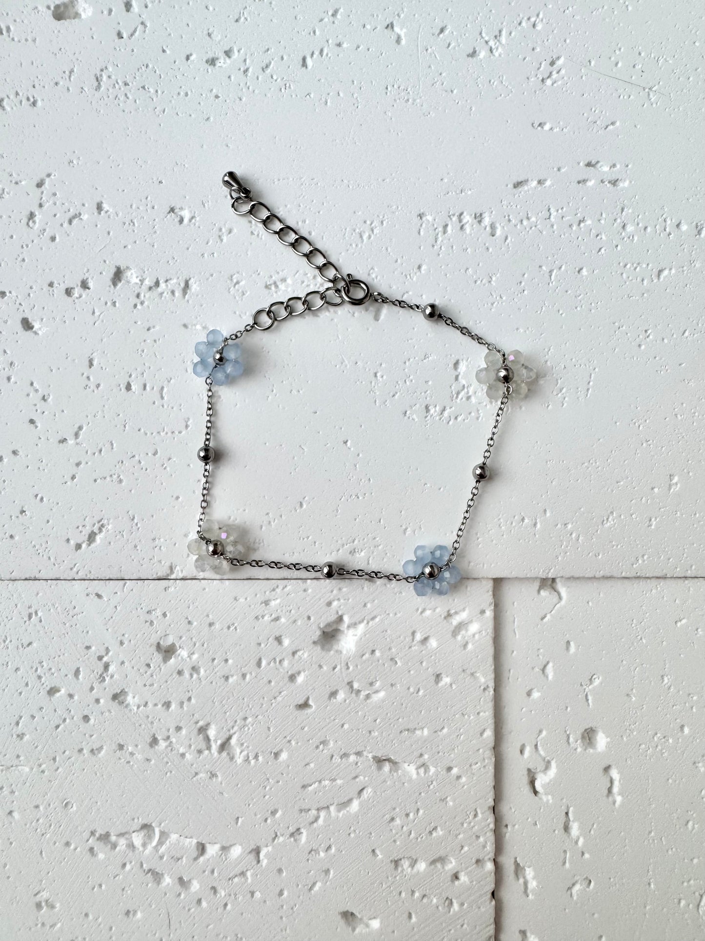 Multiple Flower Beaded Bracelets Stainless Steel