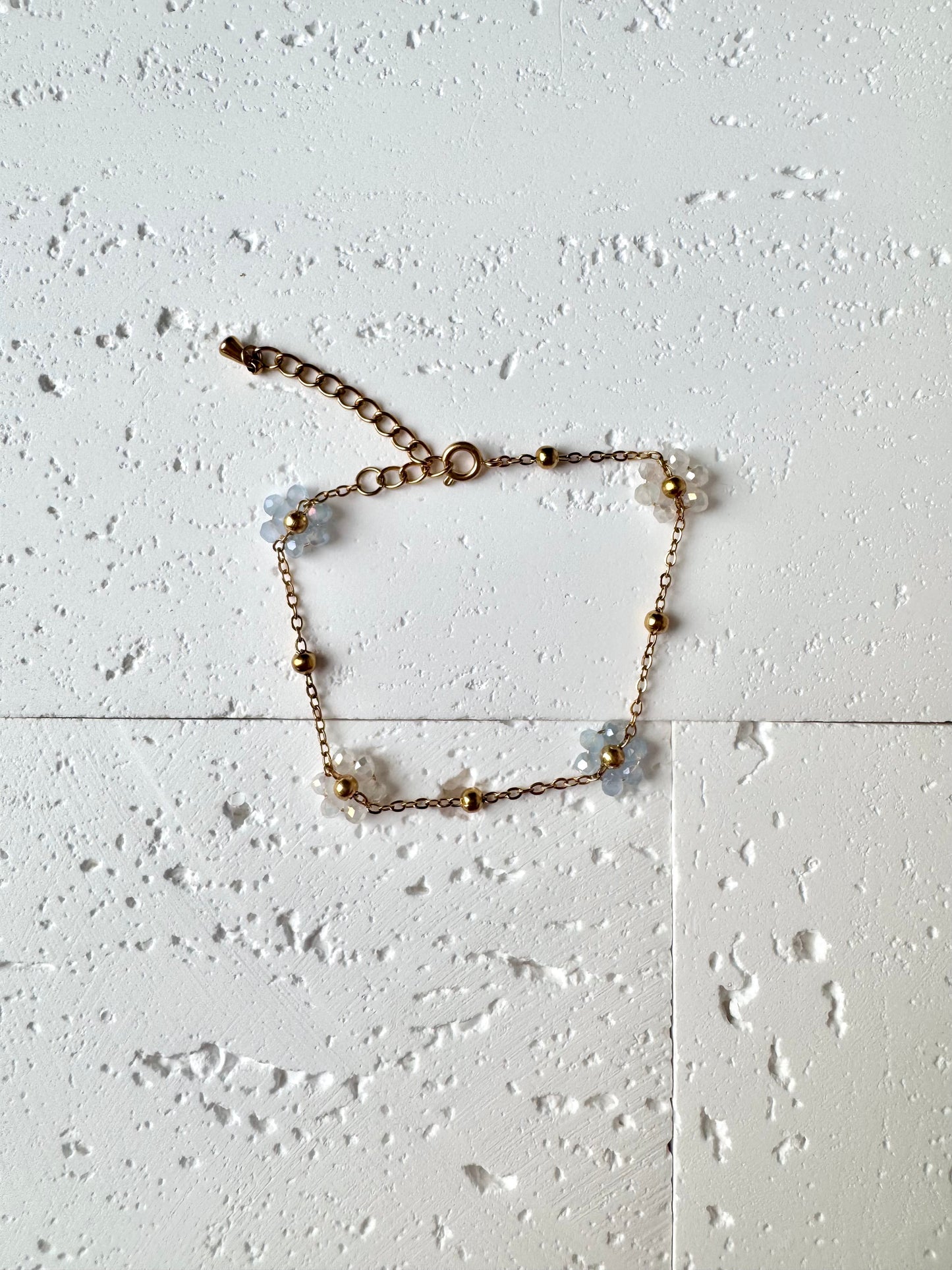 Multiple Flower Beaded Bracelets Stainless Steel