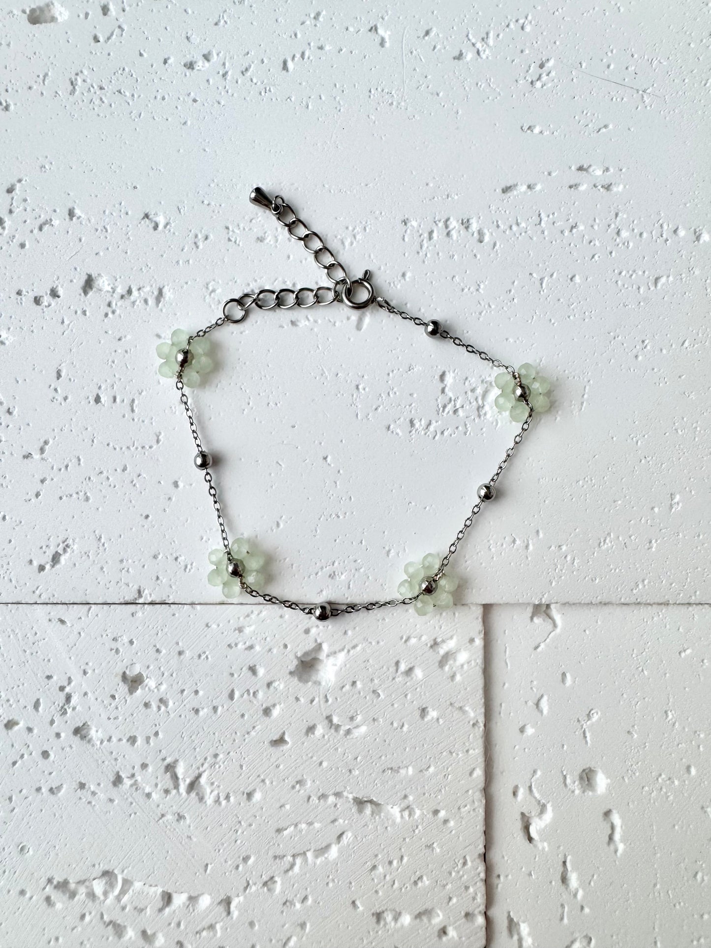 Multiple Flower Beaded Bracelets Stainless Steel