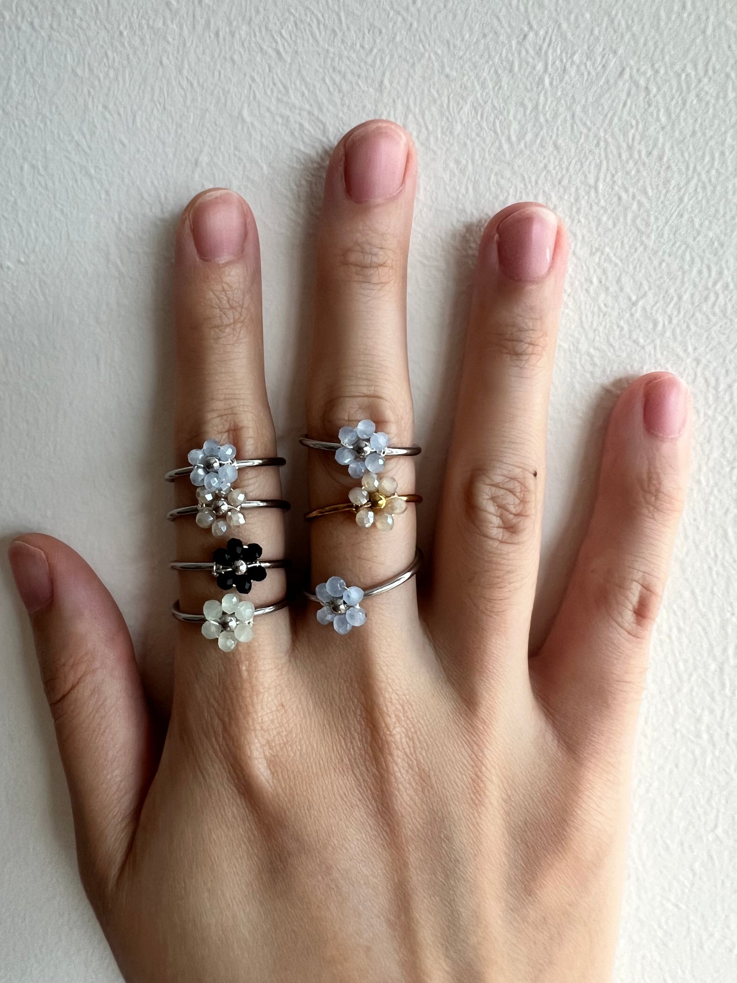 Flower Beaded Rings