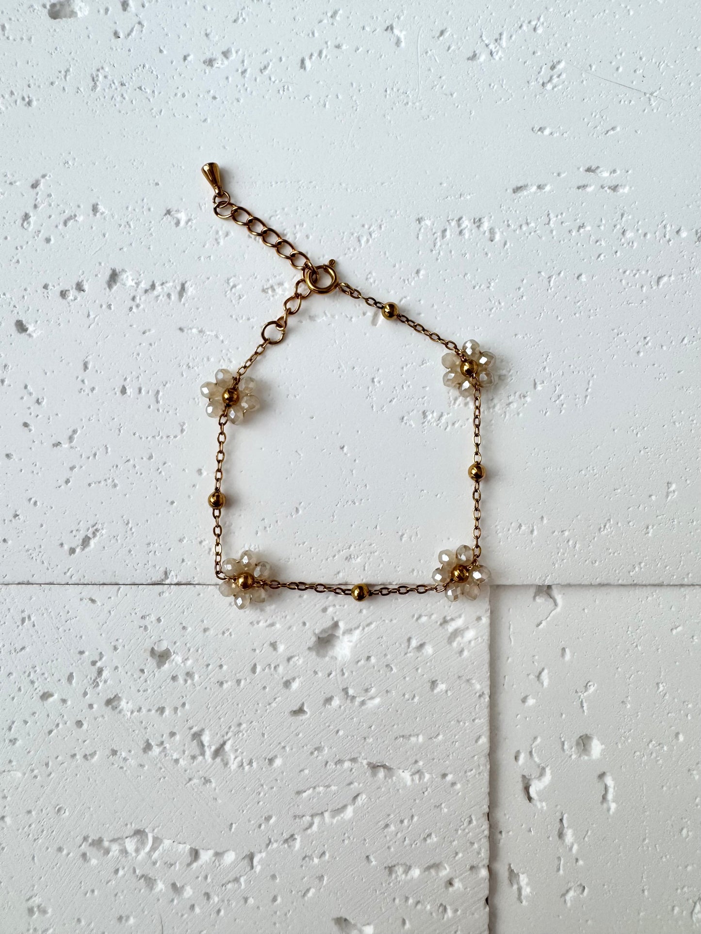 Multiple Flower Beaded Bracelets Stainless Steel