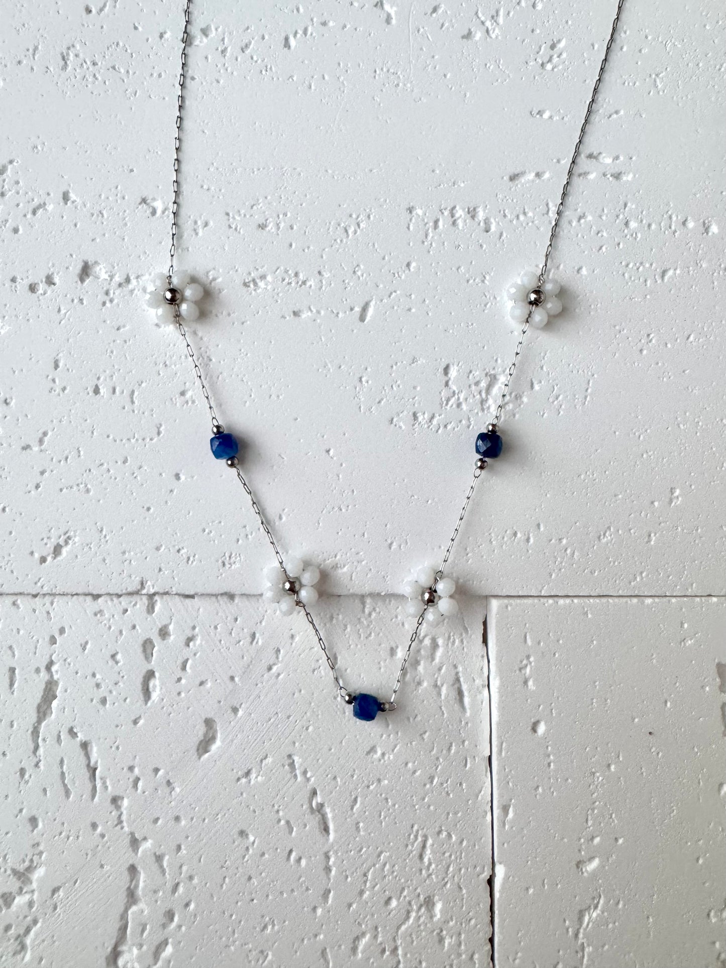 Multiple Flower Beaded Necklaces Stainless Steel