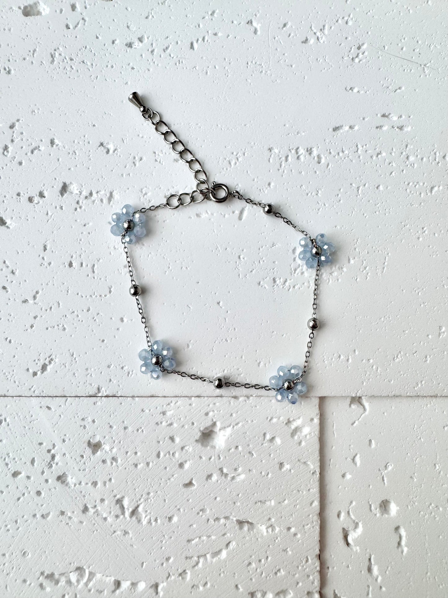 Multiple Flower Beaded Bracelets Stainless Steel