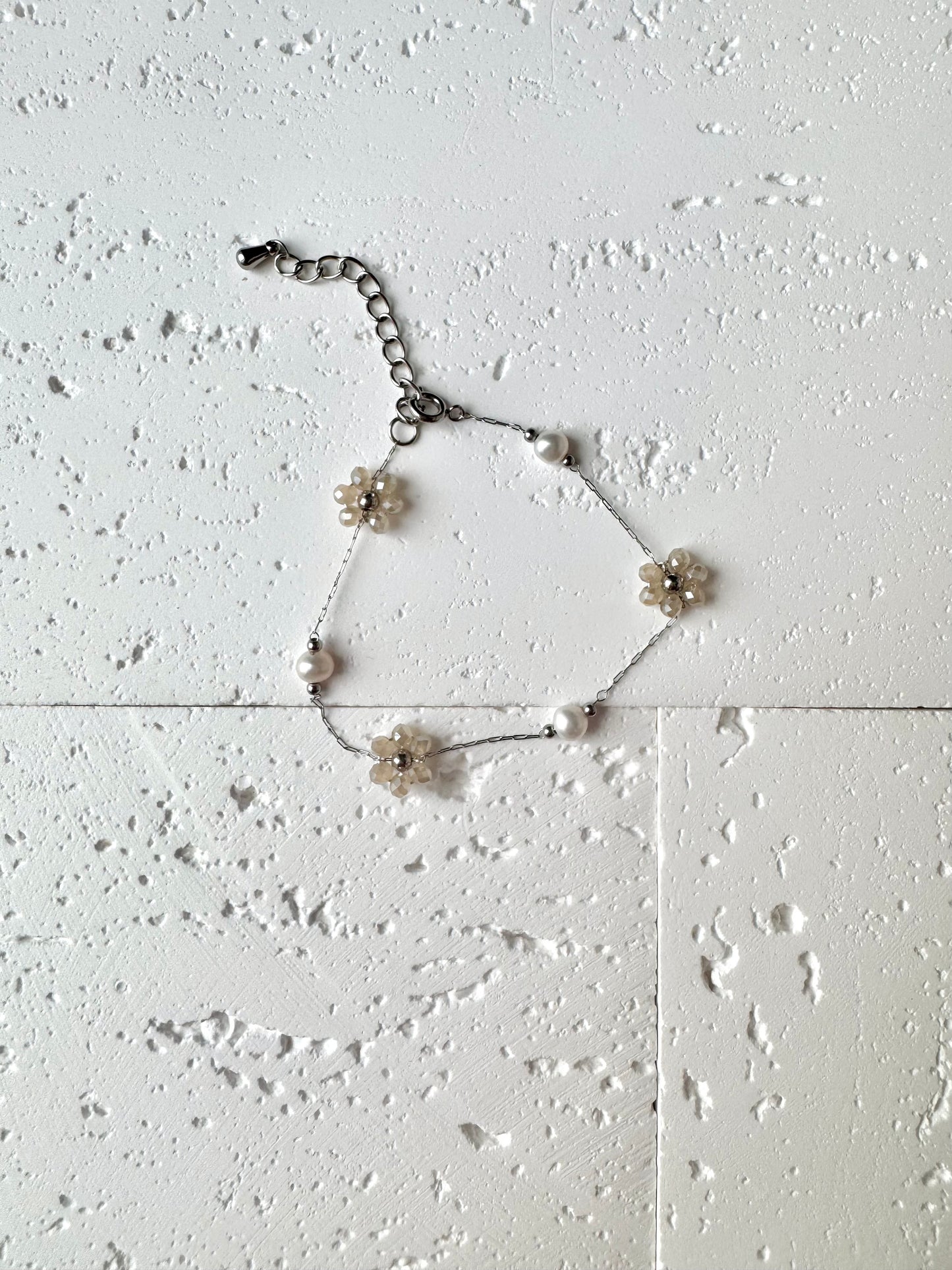 Multiple Flower Beaded Bracelets Stainless Steel