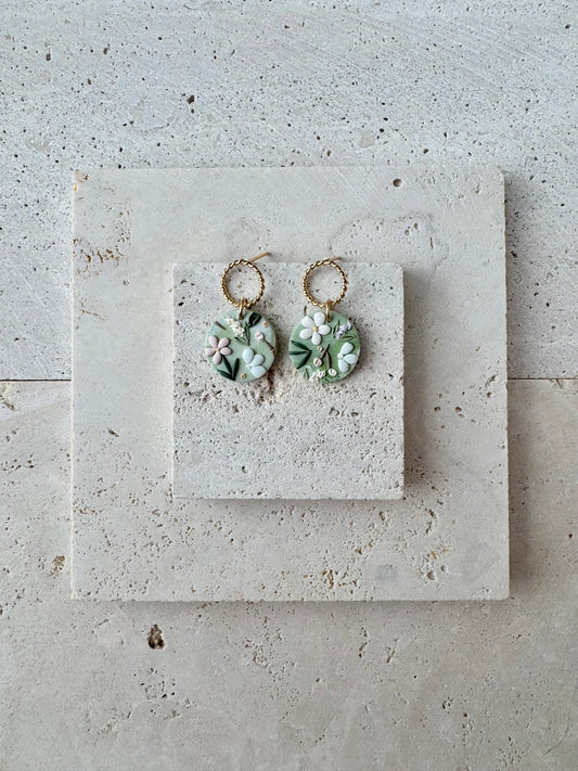Green Flower Dangle