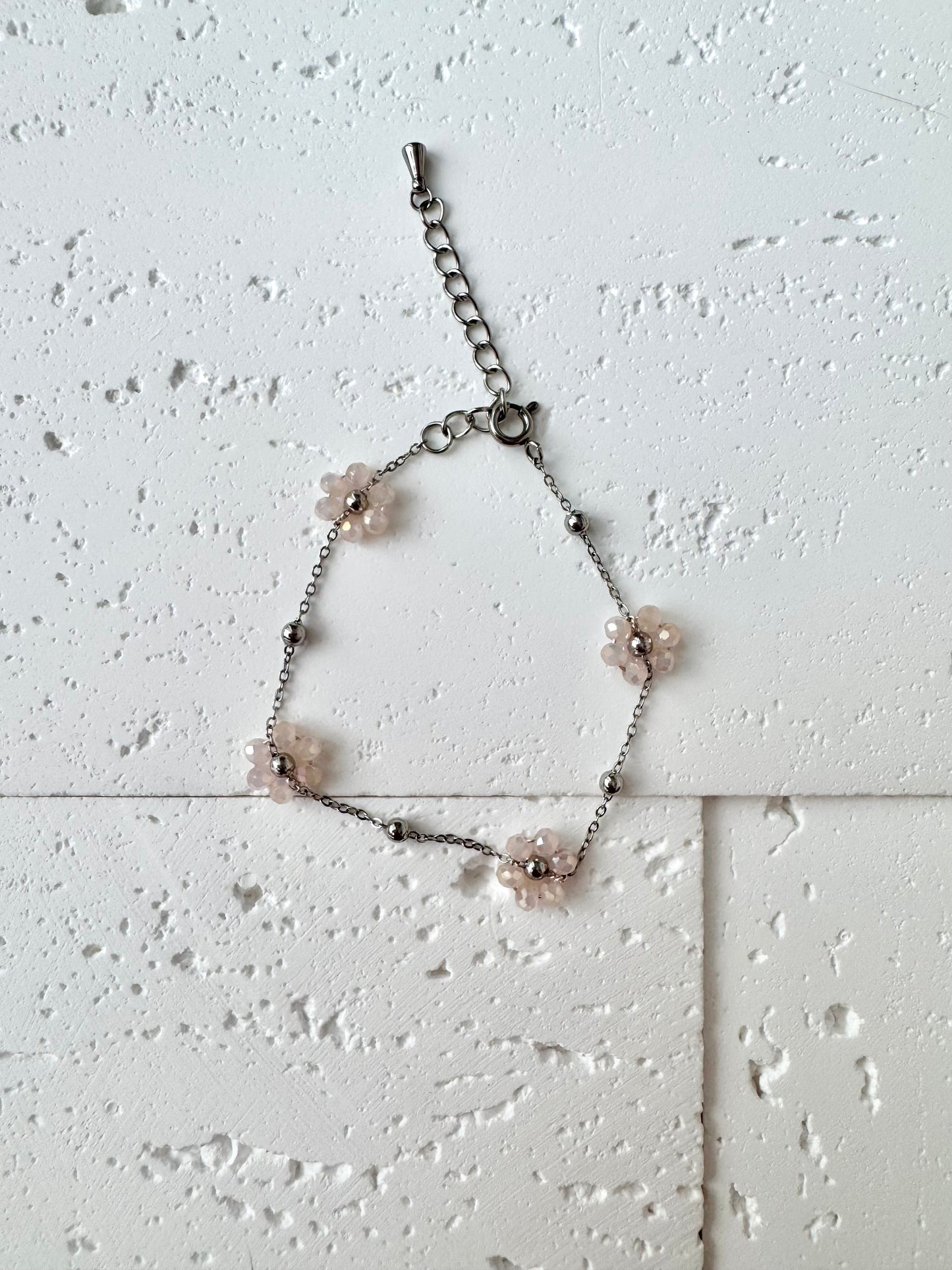 Multiple Flower Beaded Bracelets Stainless Steel