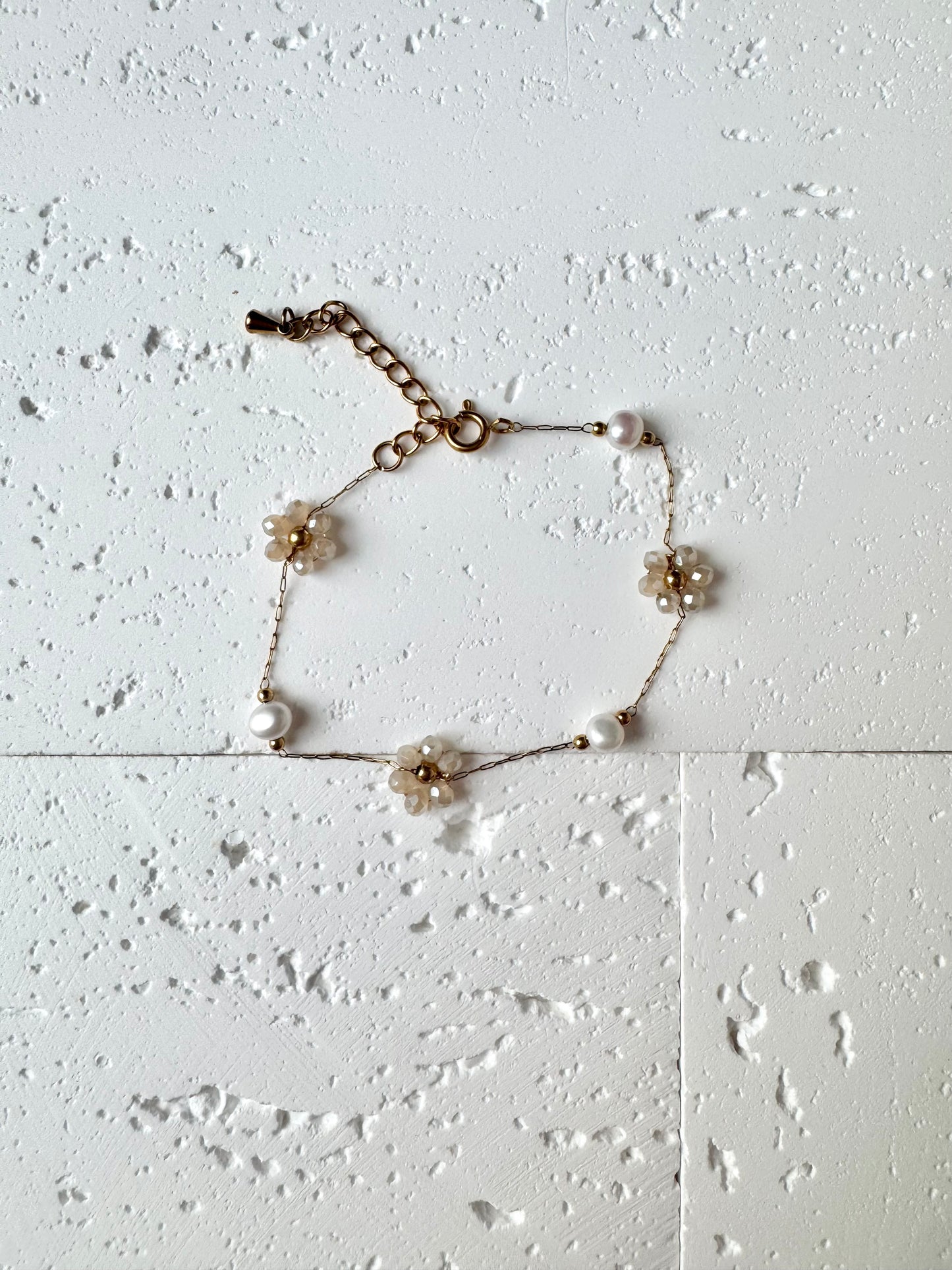 Multiple Flower Beaded Bracelets Stainless Steel