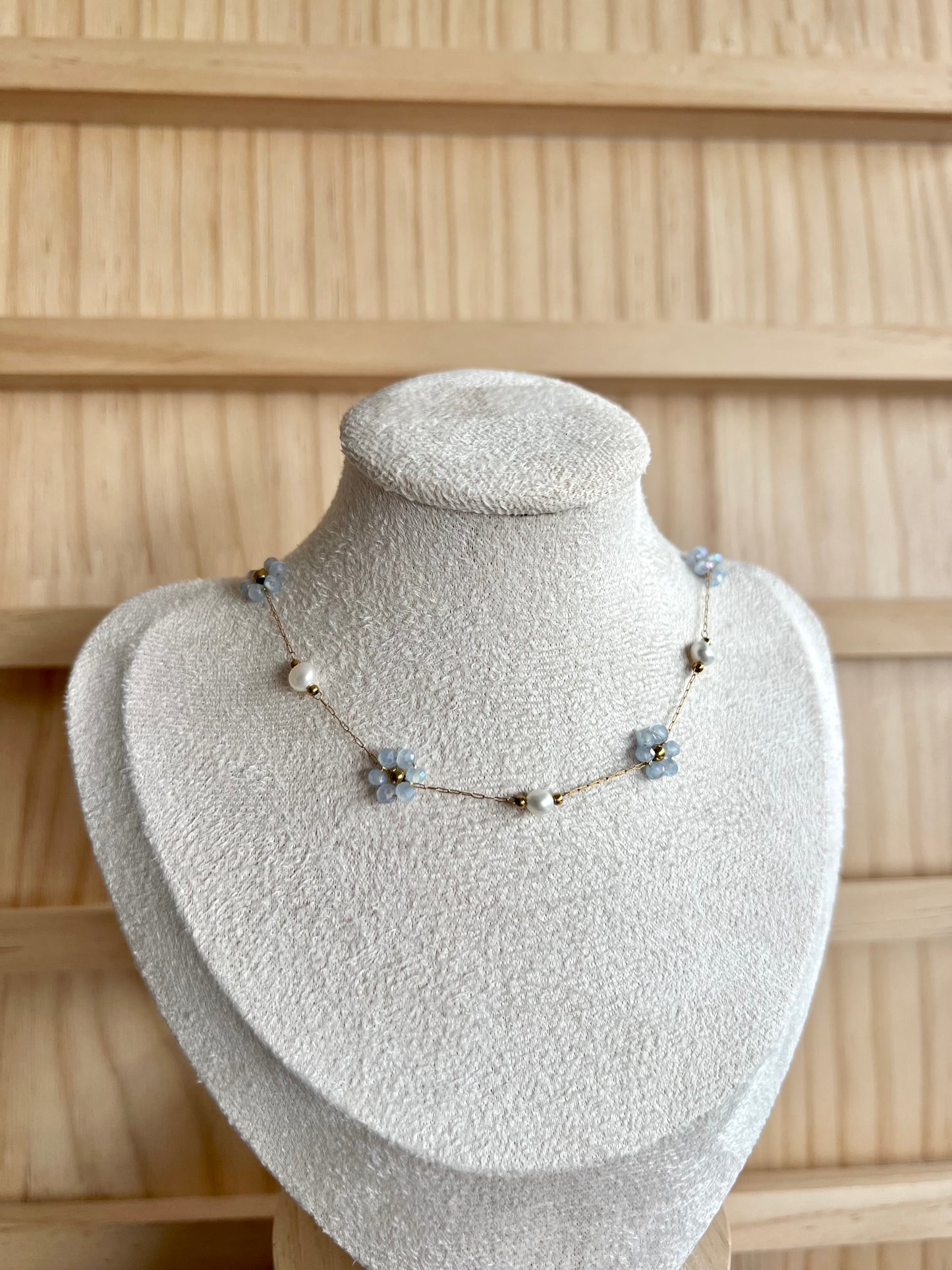 Flower Beaded Necklaces Stainless Steel