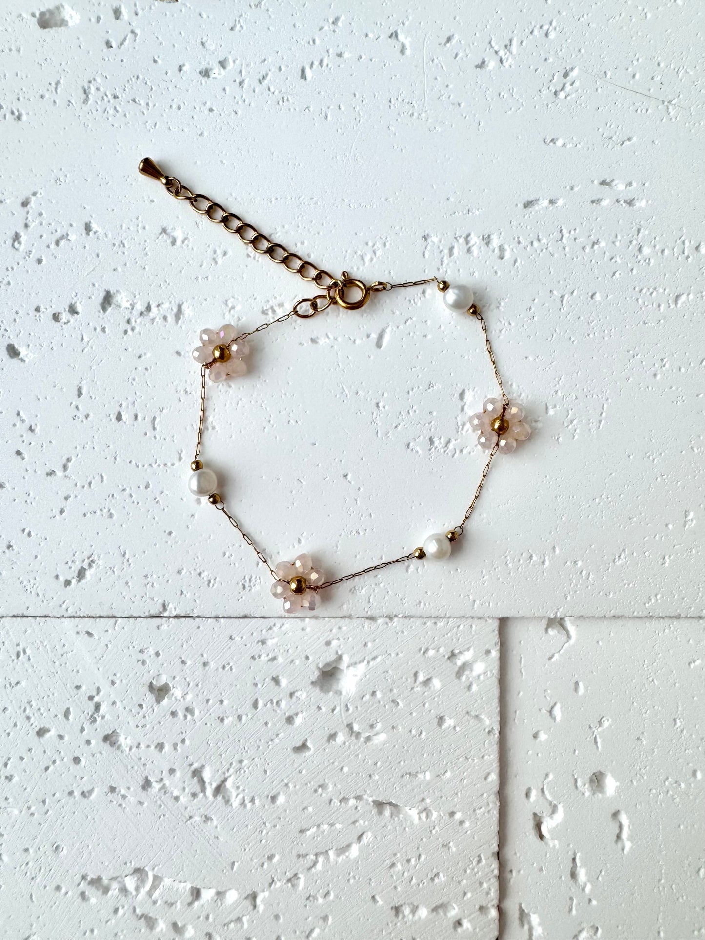 Multiple Flower Beaded Bracelets Stainless Steel