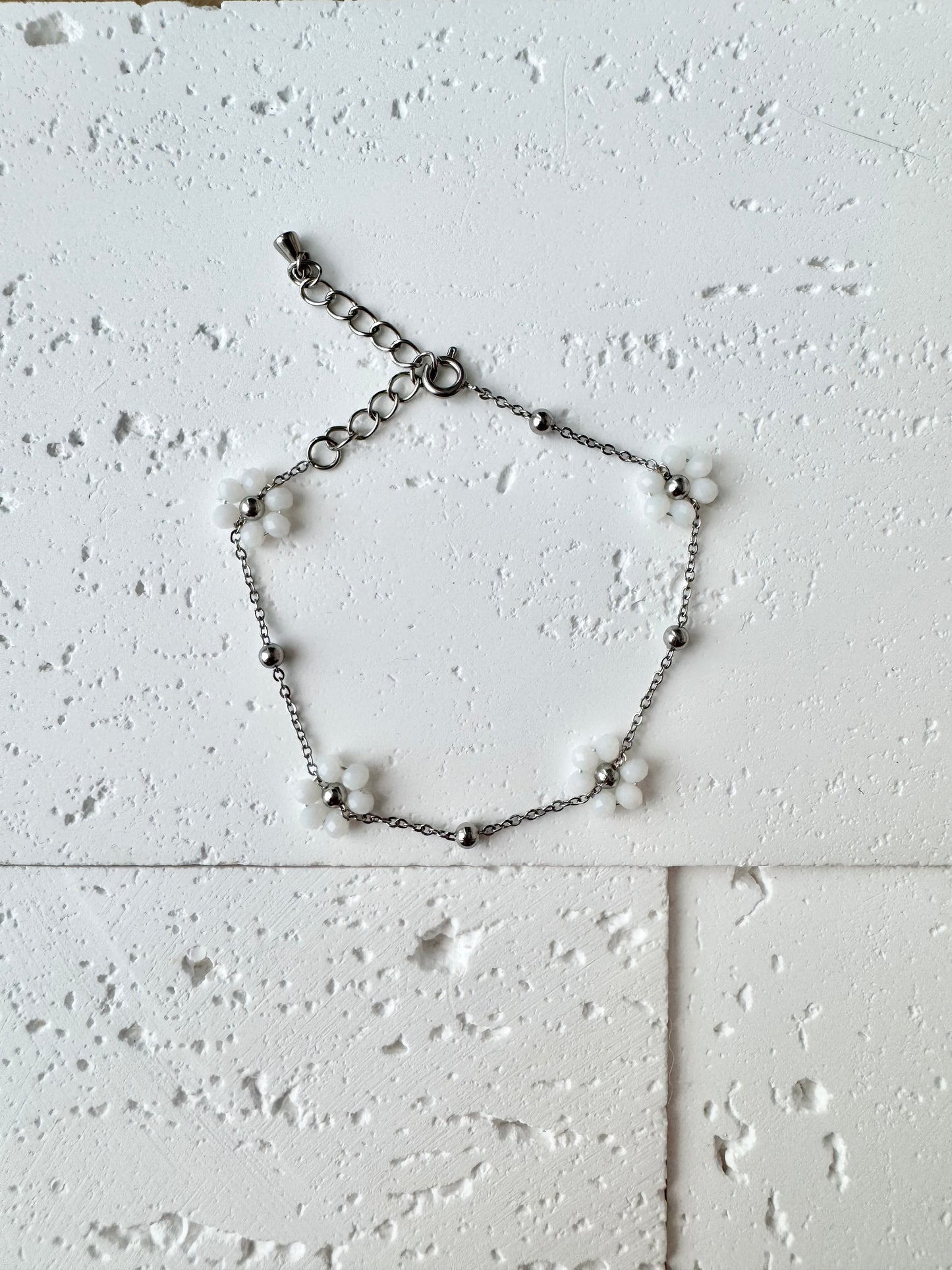 Multiple Flower Beaded Bracelets Stainless Steel