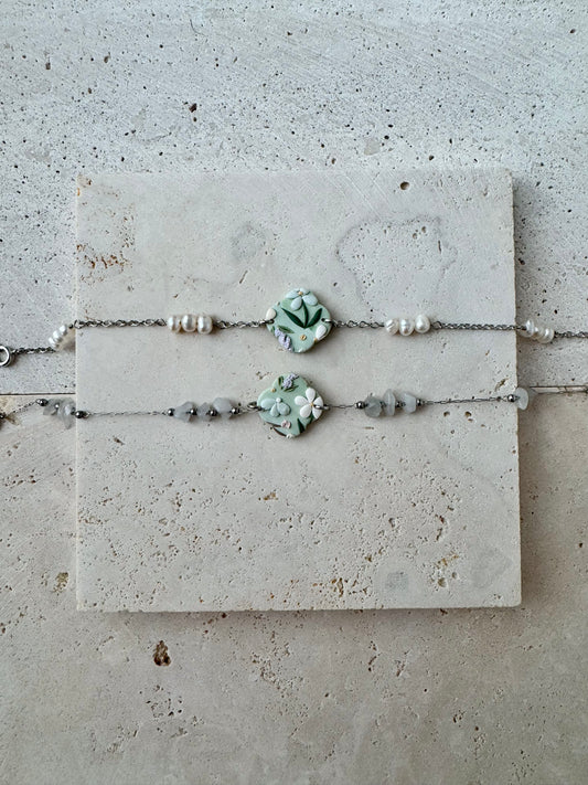 Green Flowers Bracelet