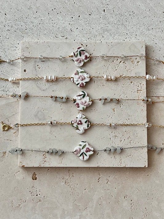 Berry Pink Florals Bracelet