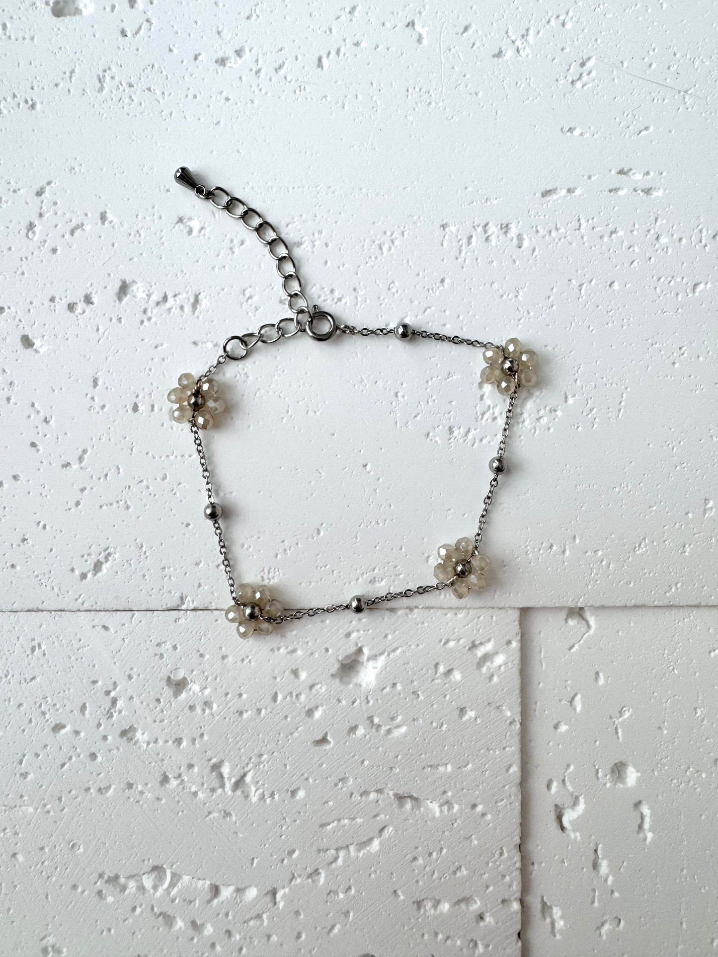 Multiple Flower Beaded Bracelets Stainless Steel