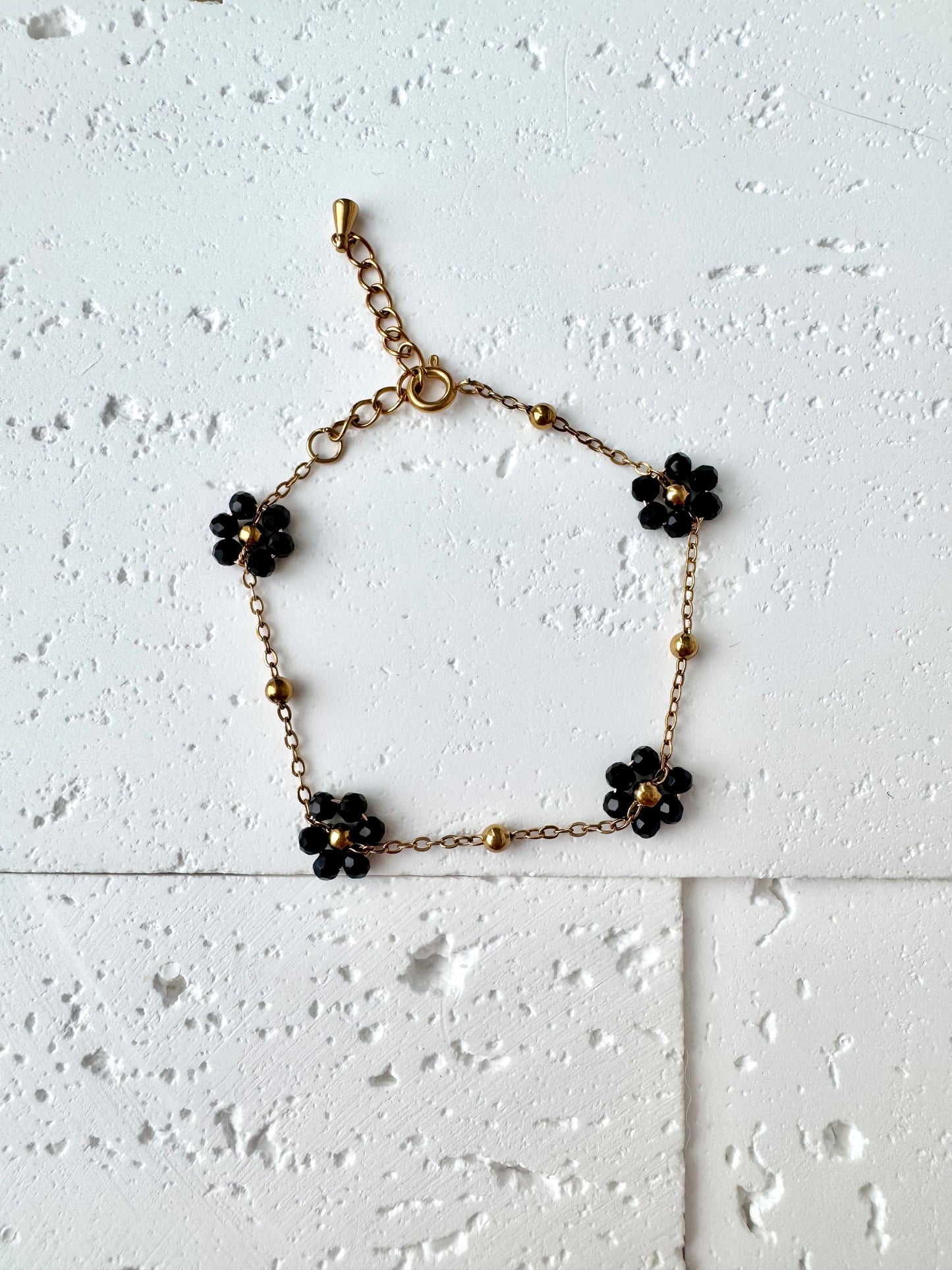 Multiple Flower Beaded Bracelets Stainless Steel