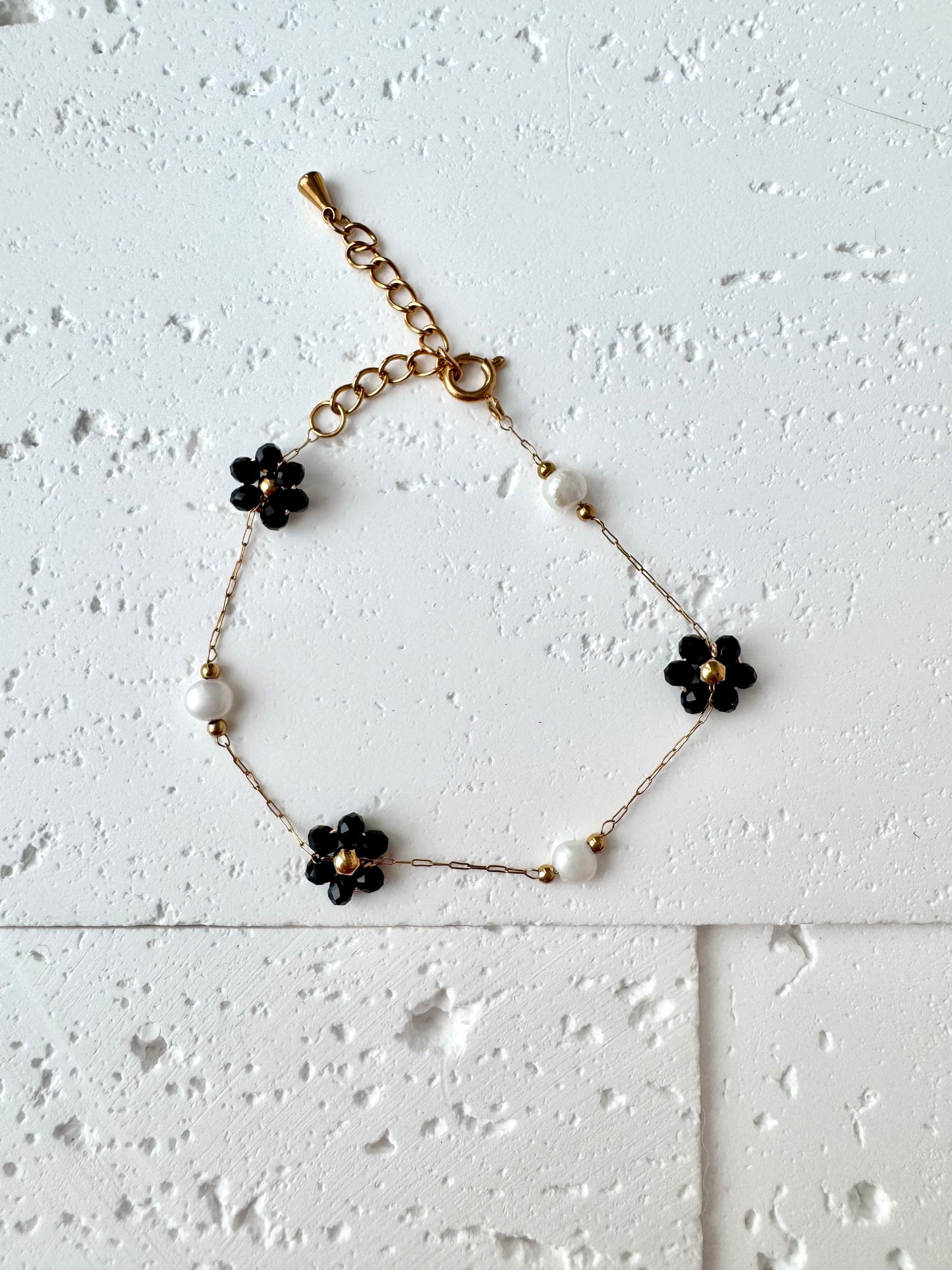 Multiple Flower Beaded Bracelets Stainless Steel