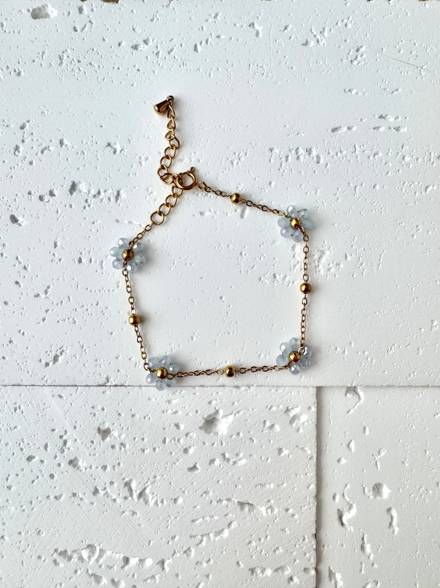 Multiple Flower Beaded Bracelets Stainless Steel