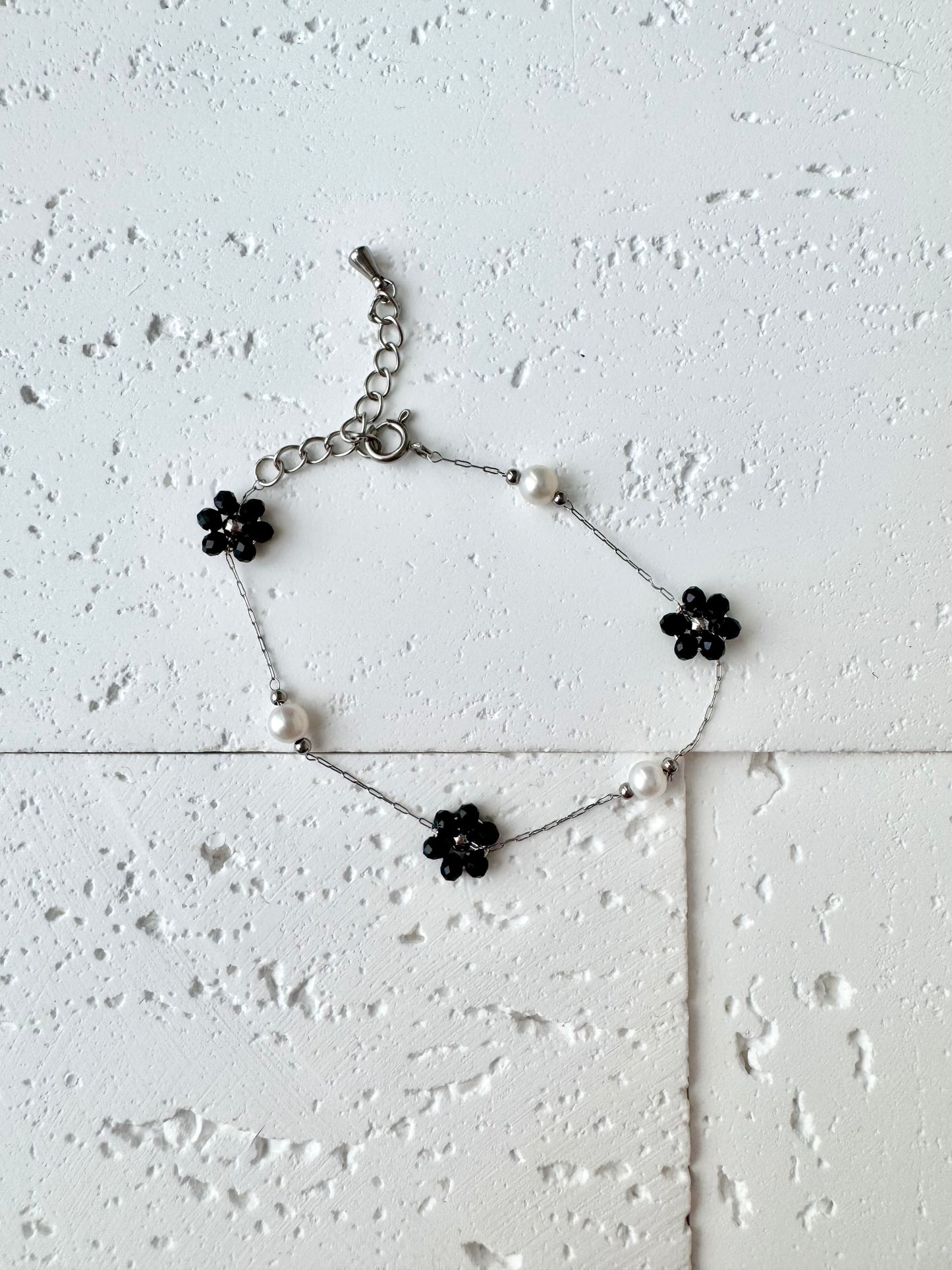 Multiple Flower Beaded Bracelets Stainless Steel