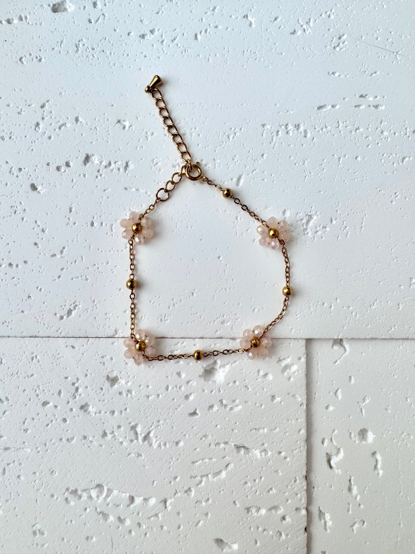 Multiple Flower Beaded Bracelets Stainless Steel