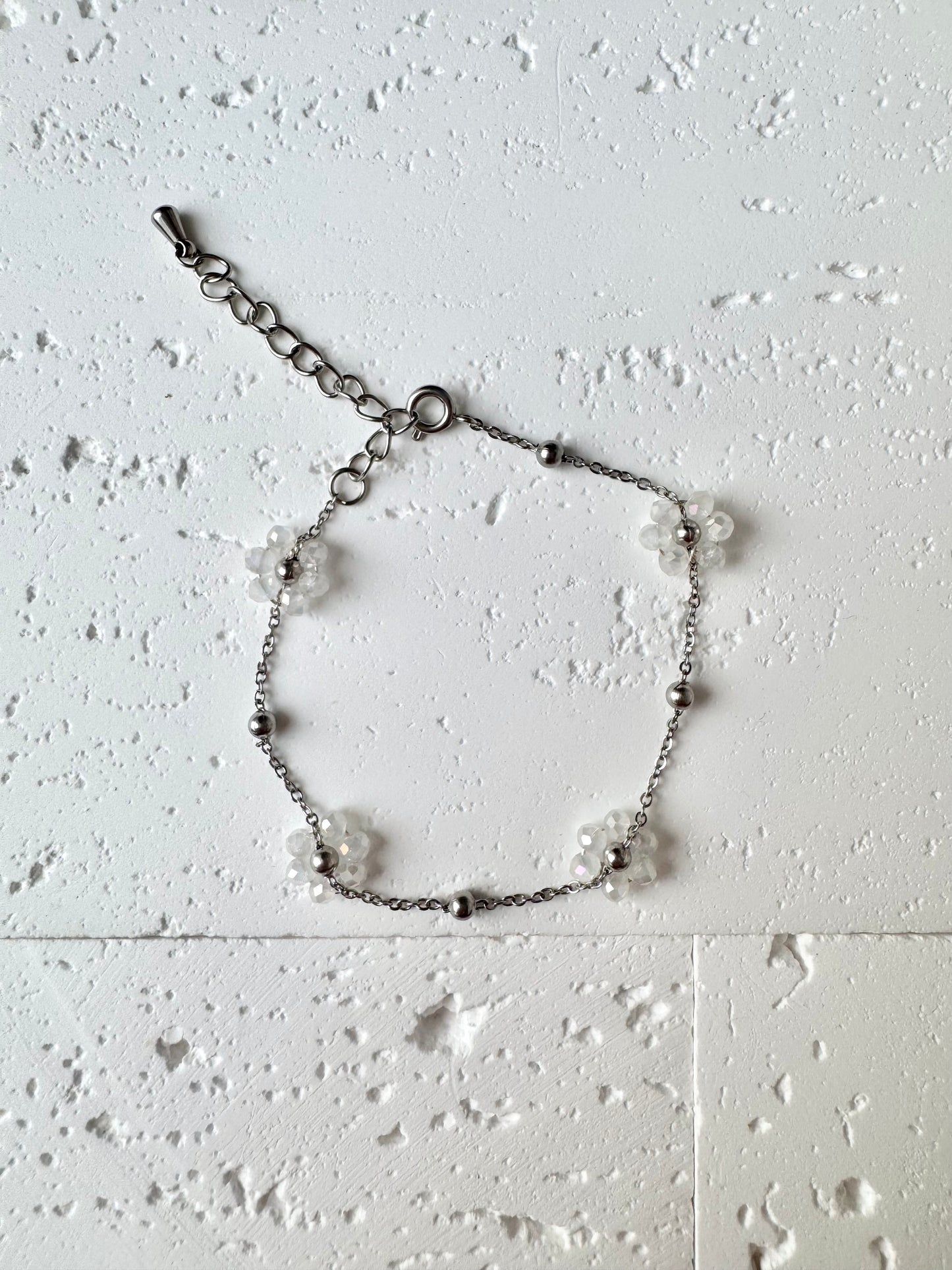 Multiple Flower Beaded Bracelets Stainless Steel